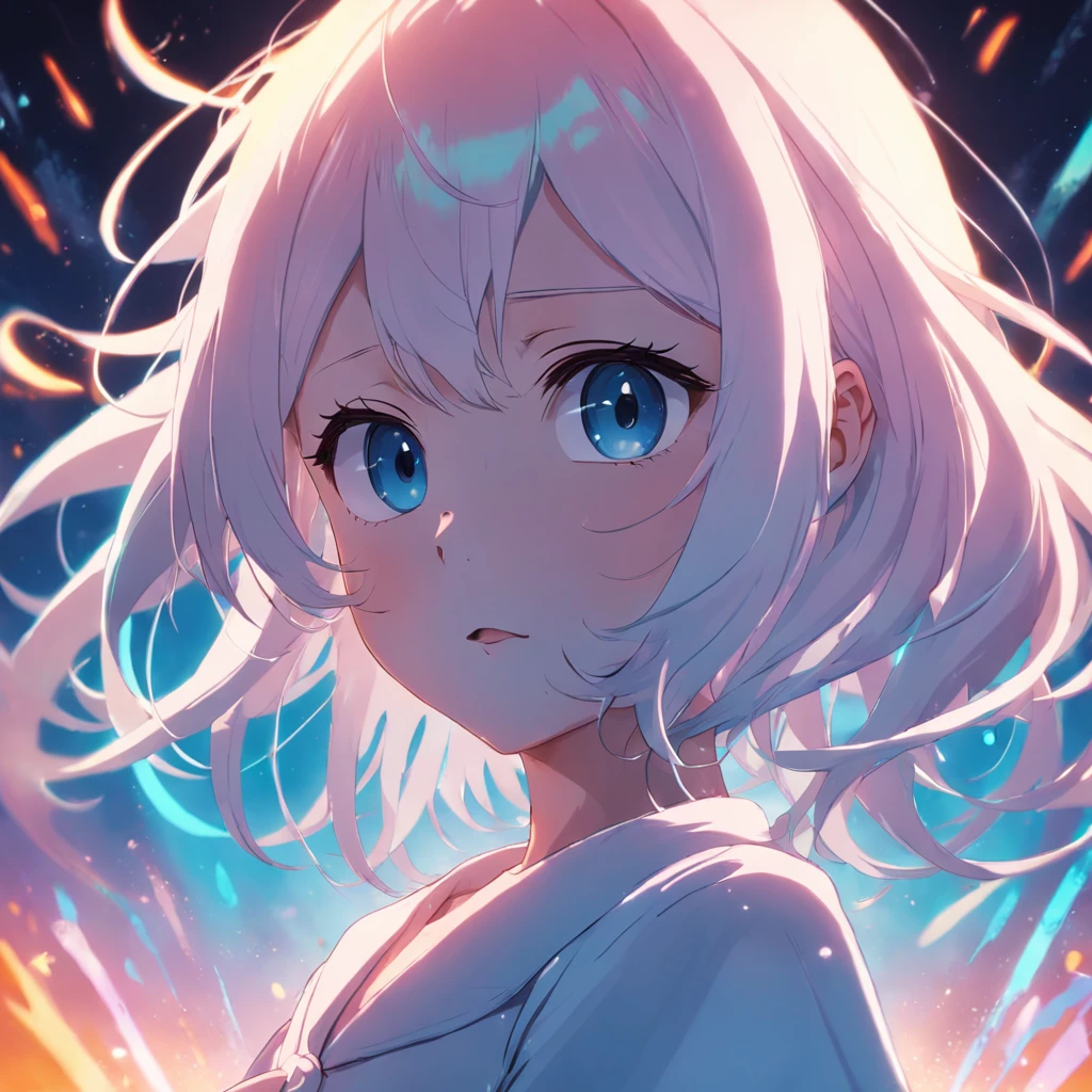 Big, Soft gradients, Anime style,female pervert,movie light effect,colorful,Raise your hands above your head,White face