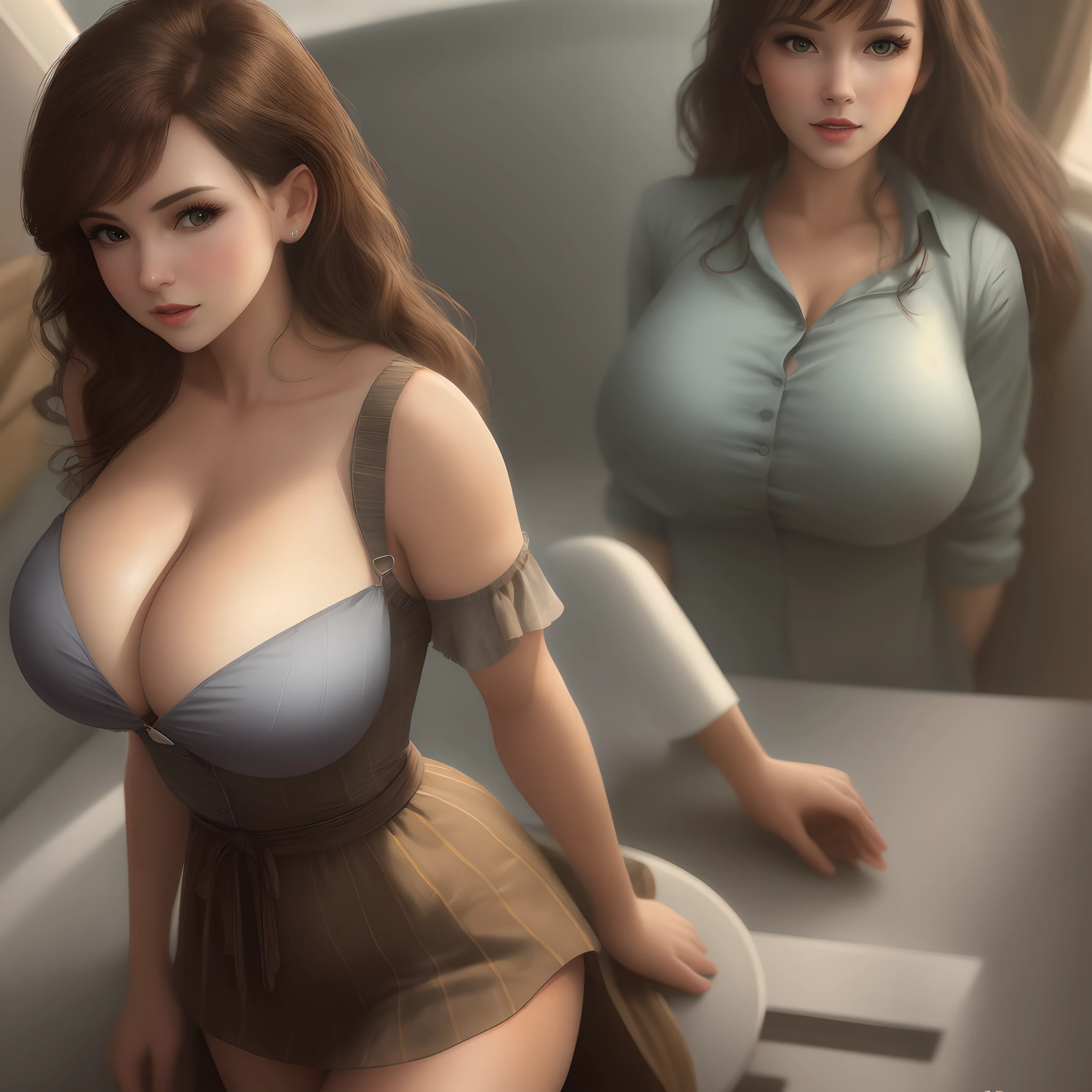 Lori huge breasts cleavage