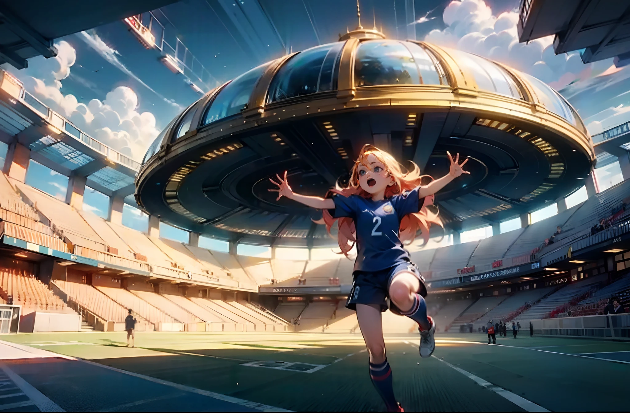 playing soccer in a stadium full of houses