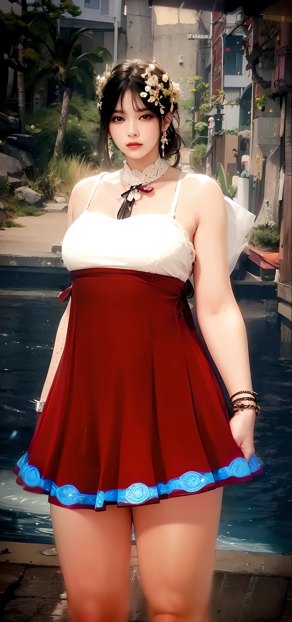(8k, RAW photo, photorealistic:1.25) ,( lipgloss, eyelashes, gloss-face, glossy skin, best quality, ultra highres, depth of field, chromatic aberration, caustics, Broad lighting, natural shading, Kpop idol) looking at the audience With serenity and goddess-like bliss, sad expressions, sad eyes,