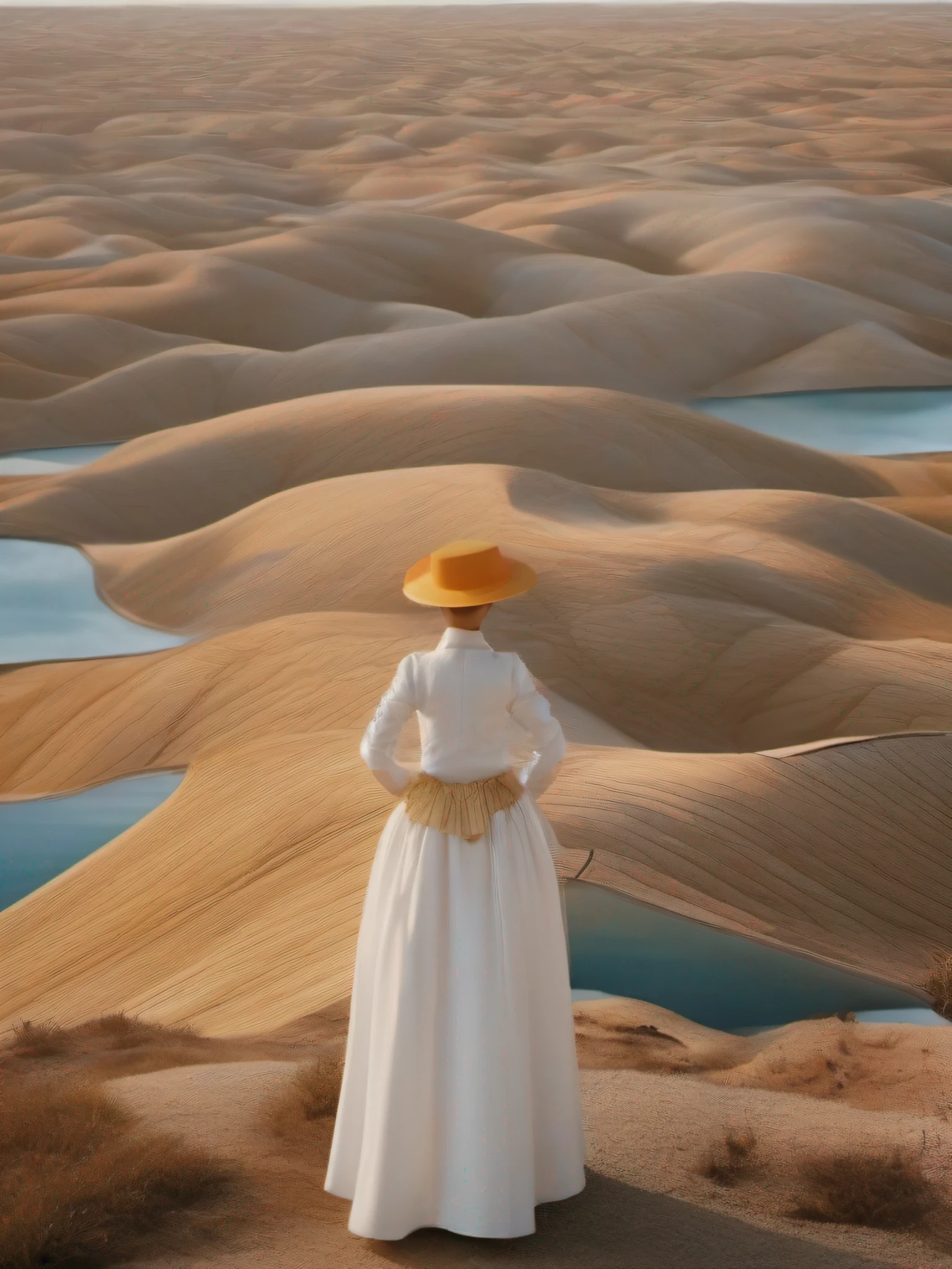 Vast tranquil views, Built by Scarlett Hooft Graafland, Works by Sergei Zabelin, A summer day of photography, inspired by Kanō Naizen, chinese surrealism, Hyper-realistic、Ink painting style incorporating Chinese aesthetics。