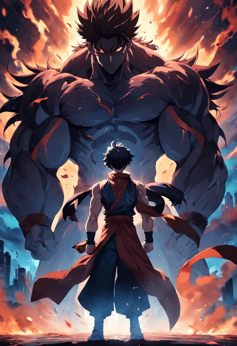 (beloved father, powerful warrior, skilled swordsman, muscular build), epic battles, mythical creatures, war-torn landscapes, intense emotions, blood and gore, cinematic action, intricate tattoos, wrathful expression, iconic blades, imposing physique, godlike powers, colossal enemies, dark and brooding atmosphere, menacing aura, intense combat sequences, ancient ruins, divine rage, tragic backstory, revenge-driven narrative, breathtaking visuals, realistic rendering, masterful artistry, dynamic lighting effects, epic scale, immersive gaming experience. (best quality, ultra-detailed, realistic:1.37), vibrant colors, atmospheric lighting.