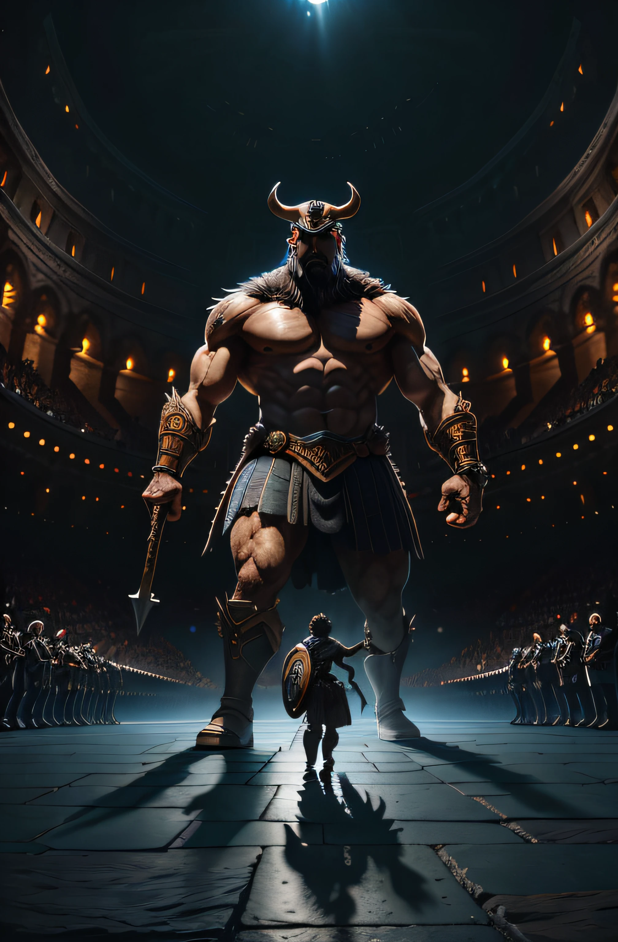 A determined gladiator facing a menacing beast in the center of a coliseum, confronting, ancient arena, life-or-death struggle, roaring crowd, atmospheric lighting, lifelike, detailed textures, dramatic scene.
DPM++ 2M Karras
Seed
631807698857057
Model
sd_xl_base_1.0