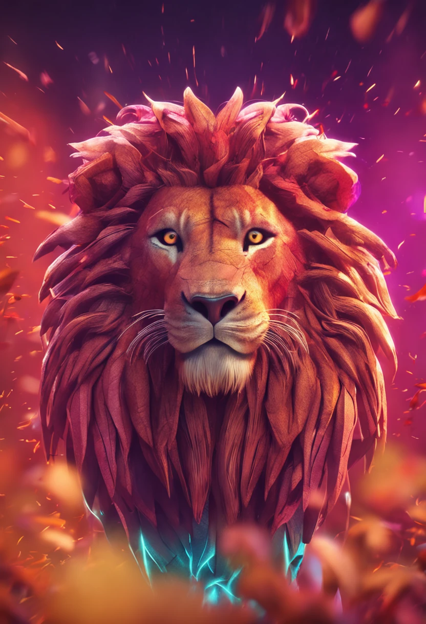 lion , 3d , 8k , artwork , high qualite .
