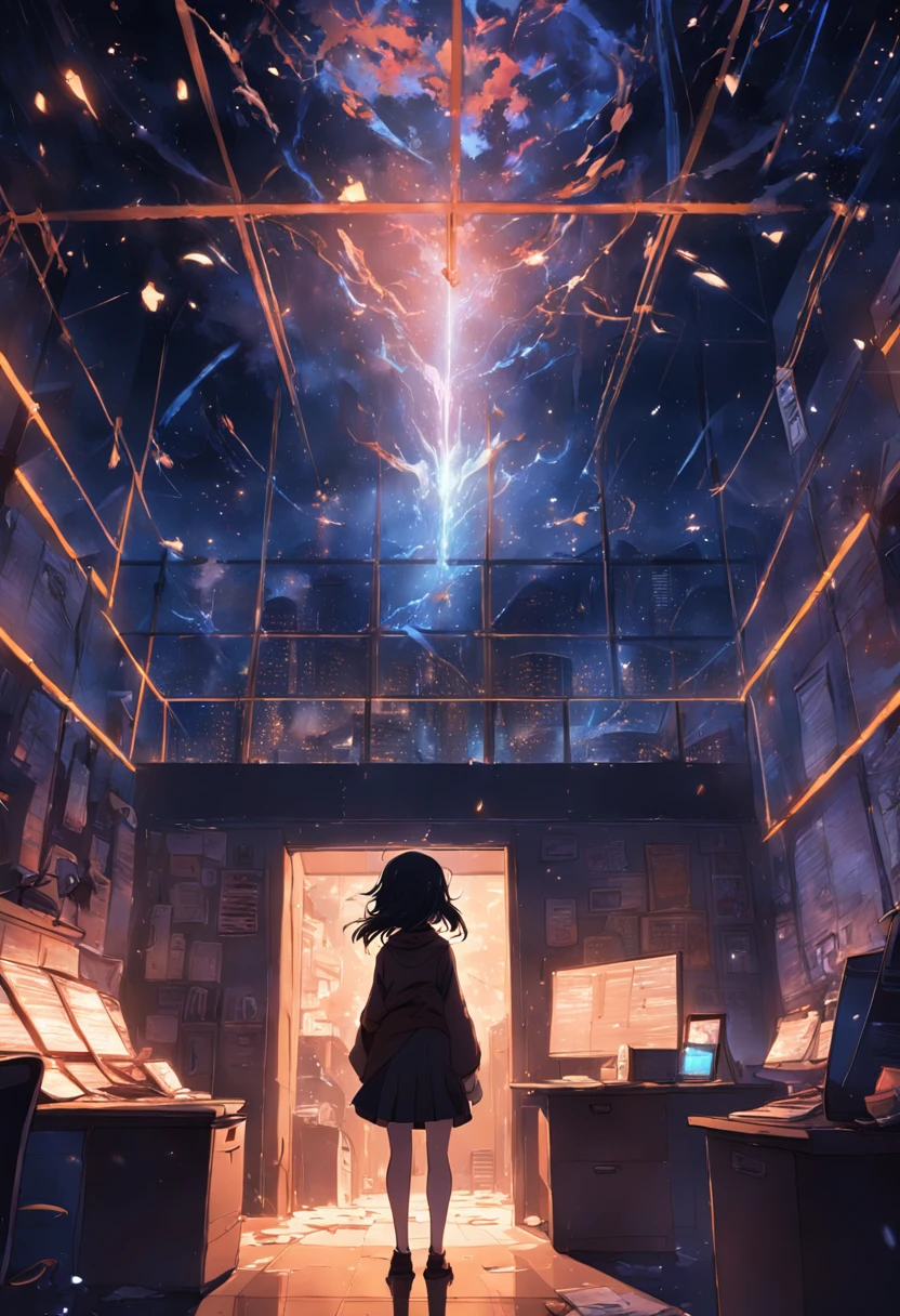 ((full of lights,Late night office),(fault,A white space,Disappeared so cleanly),(Volumes pile up,Sighed),(Past lives are not much different,Lost myths))