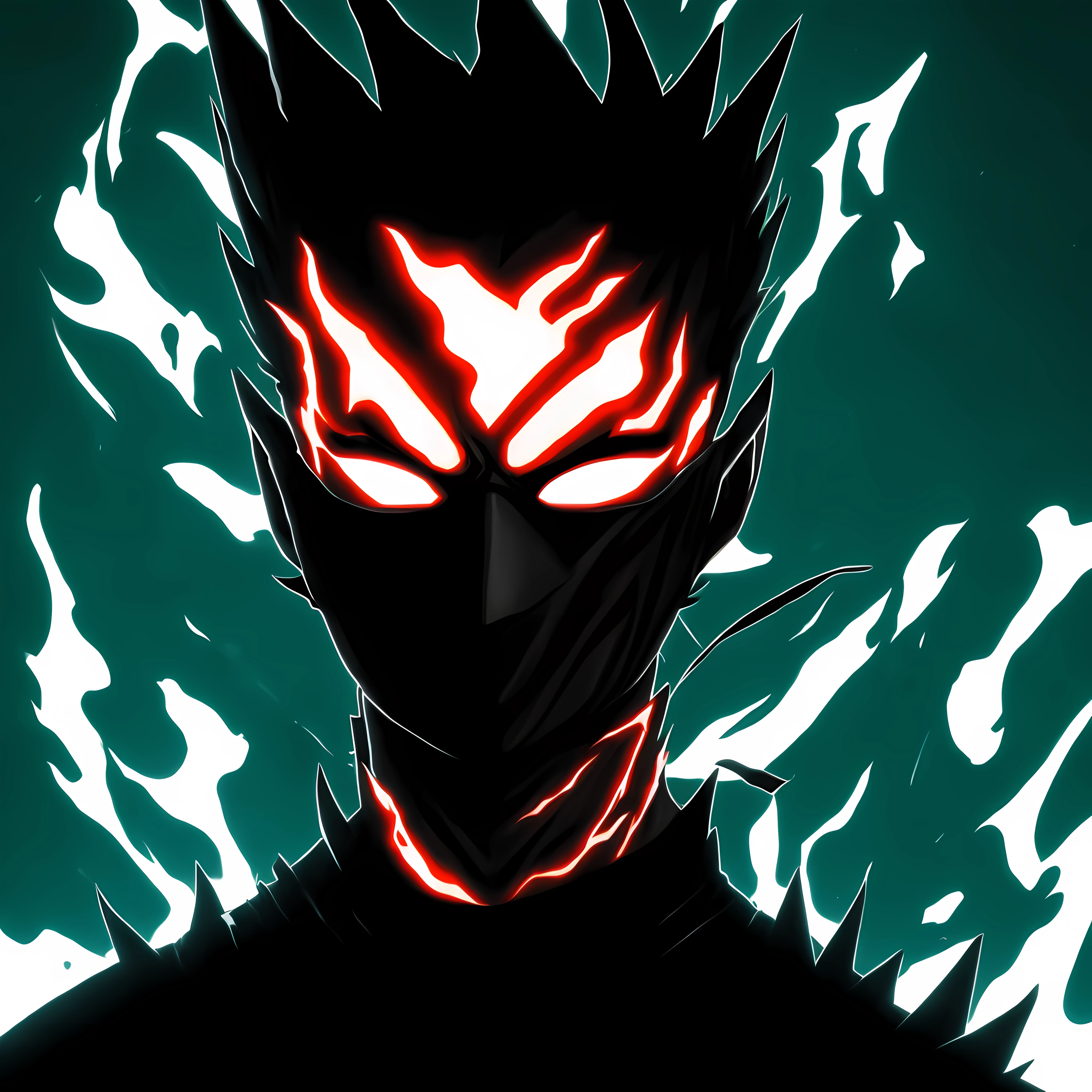 arafed man wearing a black mask and a black hat, wearing all black mempo mask, black facemask, wearing facemask, wearing mask, chillhop, wearing a mask, one single mask, black bandana mask, inspired by Gang Hui-an, yanjun chengt, green facemask, surgical mask covering mouth, wearing japanese techwear, black mask a close up of a very angry looking gohan with glowing eyes, wild spiky black saiyan hair, badass anime 8 k, symmetry!! portrait of akuma, glowing black aura, wallpaper!, anime shading), trigger anime artstyle, evil aura, sharp high quality anime, key anime visuals, super sayan, official anime still, menacing aura, anime shading