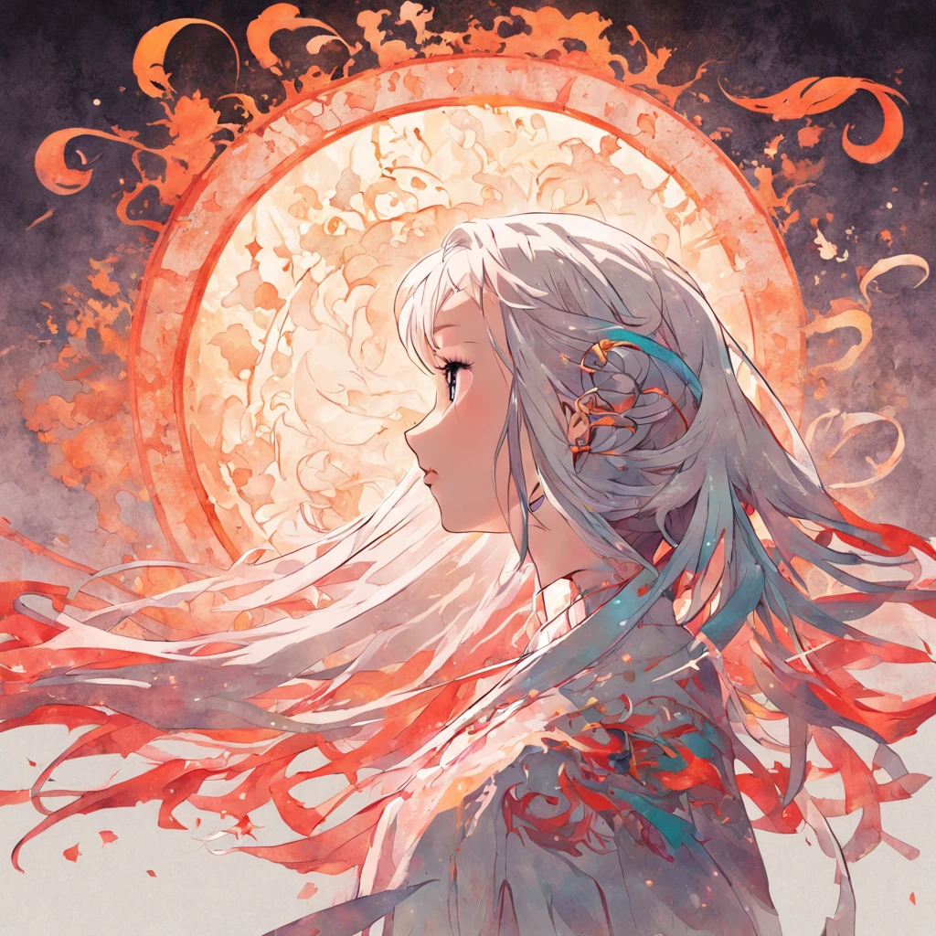 (White background:1.4),(Silhouette of a girl's head, Eyes closed, colorfull long hair, Oriental elements),(Chinese illustration:1.3,paper art:1.3, Quilted paper art:1.2),( reasonable design, Clear lines, High sharpness,Best quality, Very detailed, Masterpiece, movie light effect, 4K )