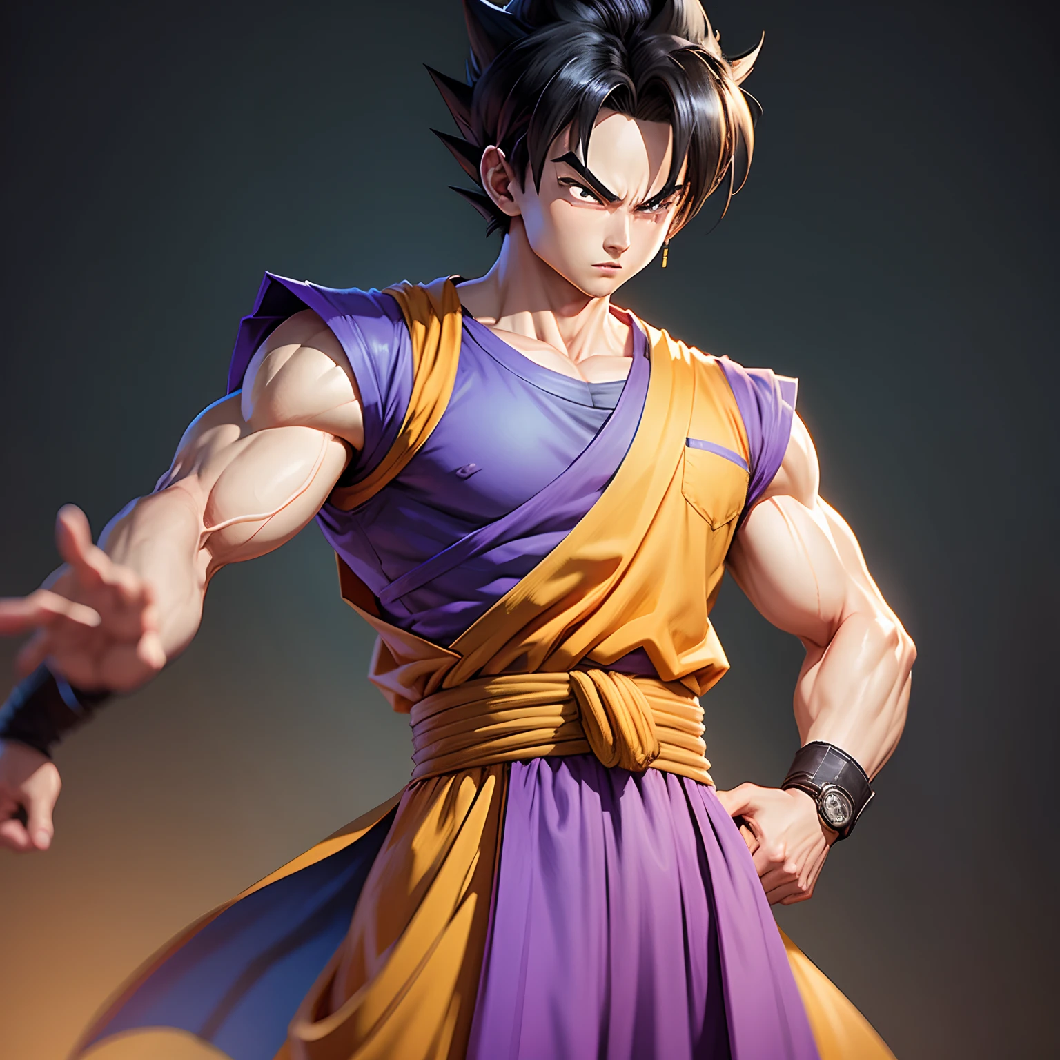 Son Gohan,sportrait,dragonball,Coloring book style,color,Dopamine color style background,Color matching,style of anime,Color depiction --ar 2:3 --niji --auto