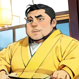 (Masterpiece), (Best Quality: 1.0), (Ultra High Resolution: 1.0), Detailed Illustration, 8K, 1Boy, Anime Boy, Chubby, Chubby, Chubby, Blue Suit Wearing, Smile, Detailed Face, Asian Face, Japanese, Oriental Face, Perfect Face, Anime Eyes, Detailed Eyes, Black Eyes, Glare, Detailed Hair, Short Black Hair, Hair Highlights, Very Detailed, Anime Style, Soft Light