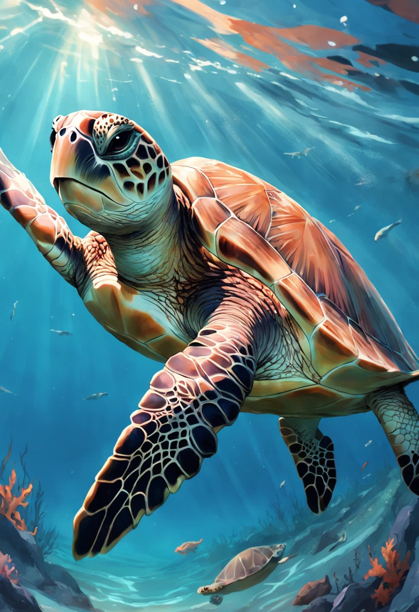 sea turtle　sea surface