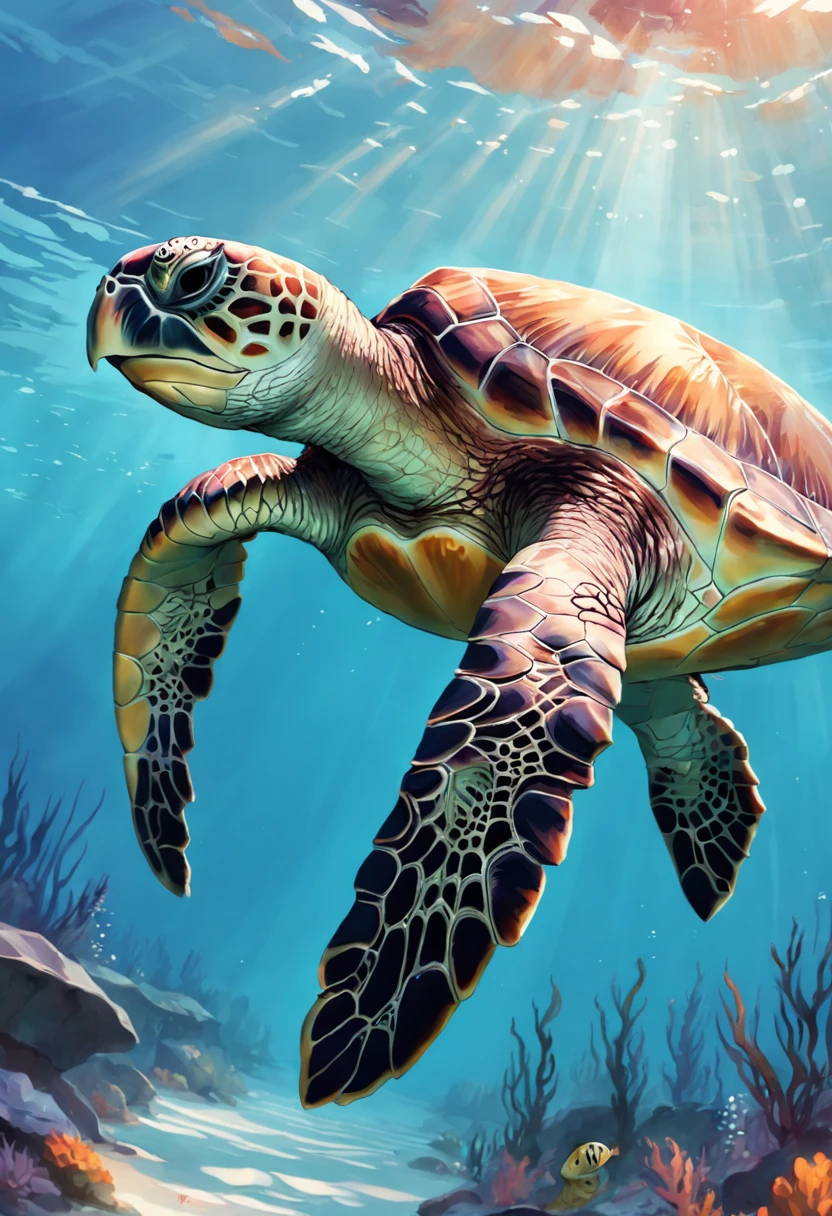 sea turtle　sea surface