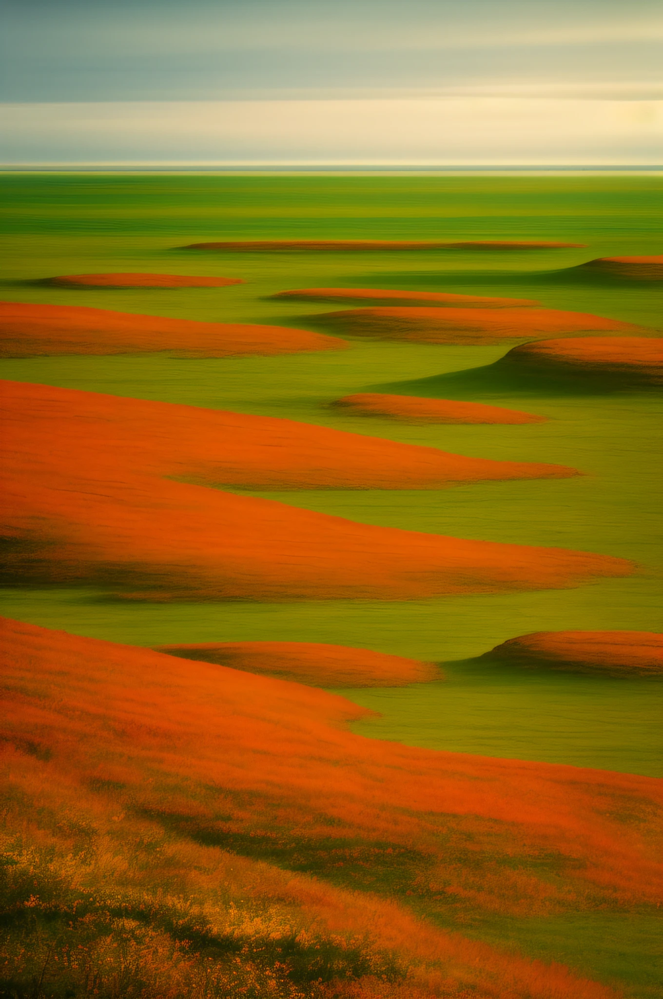 in a Vast Tranquil Landscape, by Scarlett Hooft Graafland, in a Tranquil Landscape, Sergei Zabelin, by Fei Danxu, photo shoot, hyper realisitc, autumnal