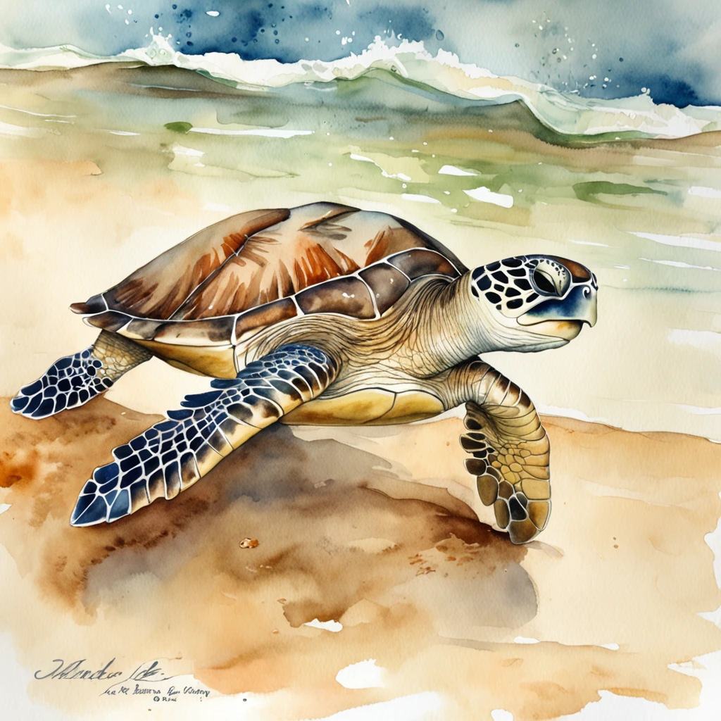 sea turtle　sea surface
