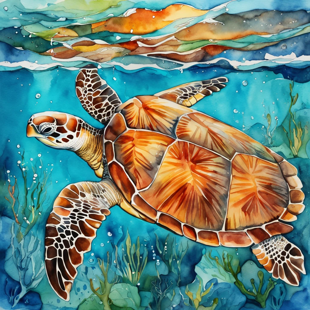 sea turtle　sea surface