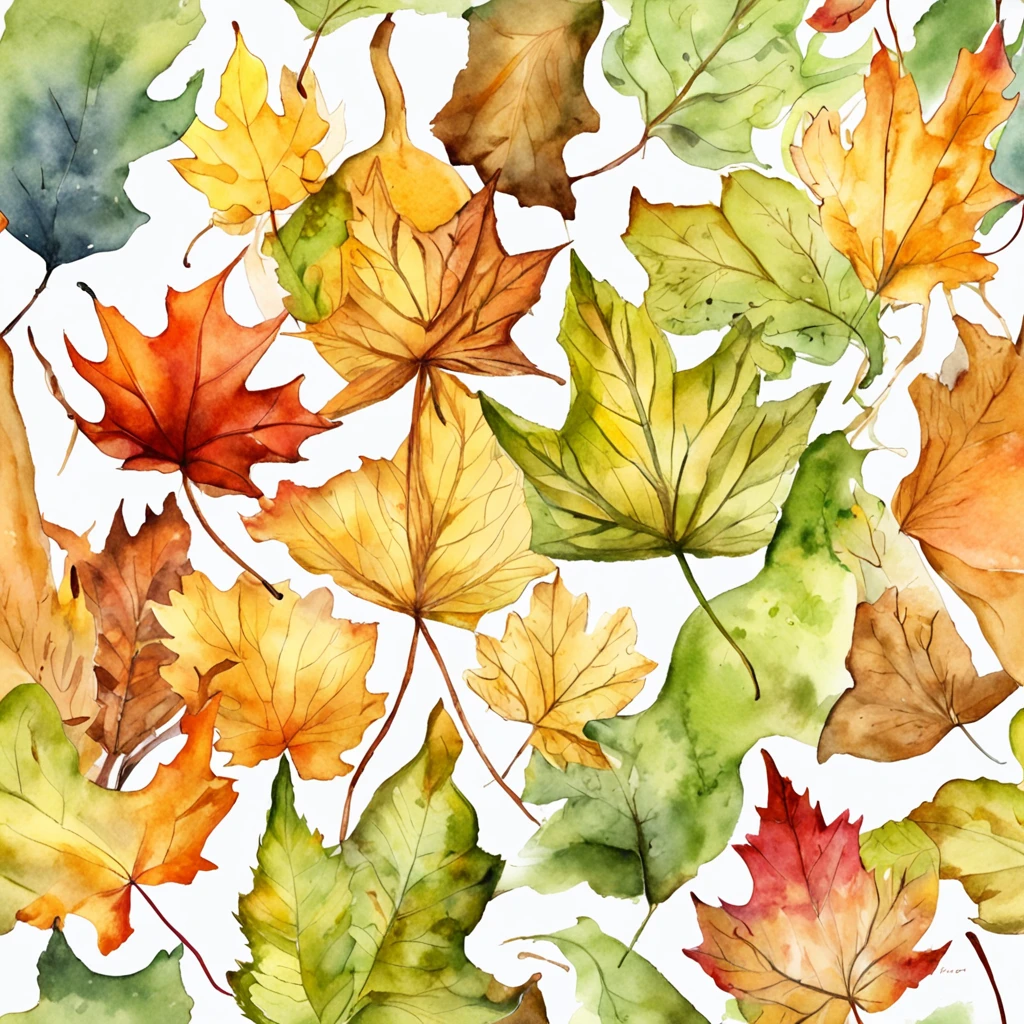 Fallen leaves swaying in the wind Colored leaves Maple