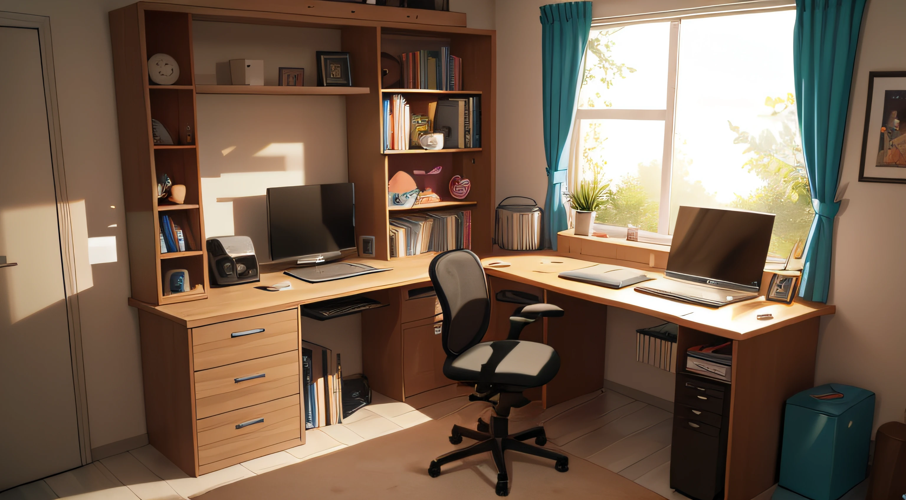 Playing video games，Kizi，Casual，inside in room，Study desk