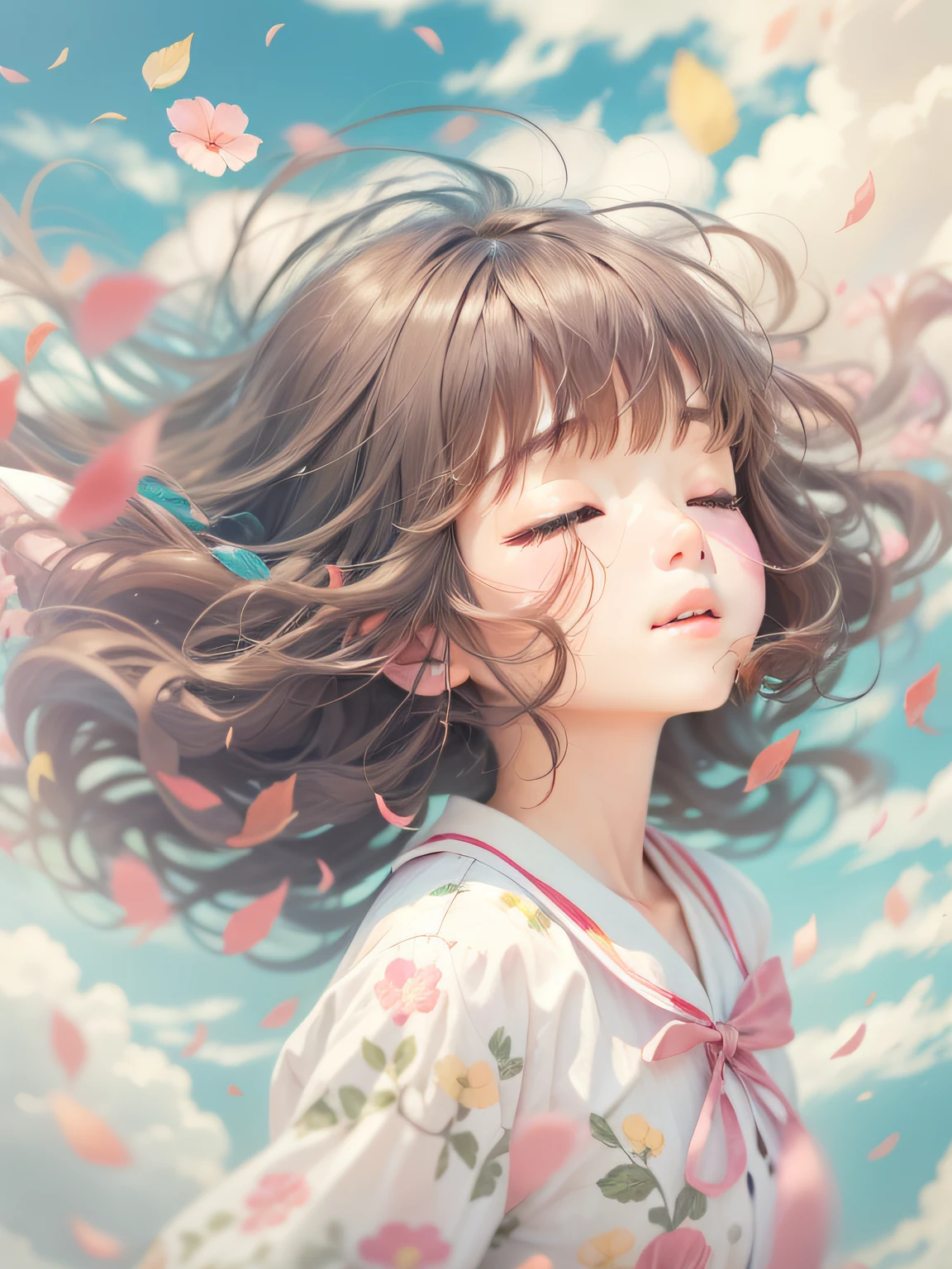 The wind of healing、Close your eyes、Blowing in the wind、kawaii girl