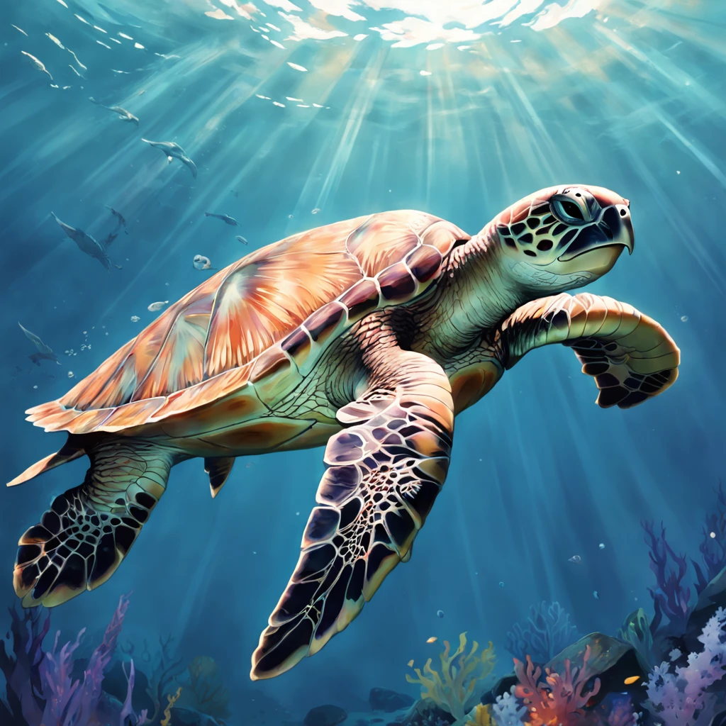sea turtle sea surface