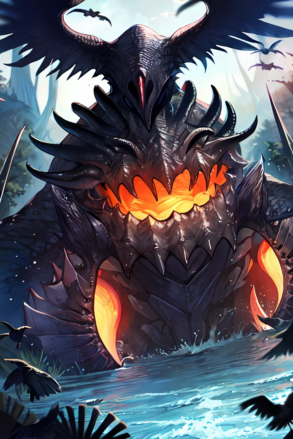 ((very dark environment)) + ((underwater)) + (Abyssal leviathan)