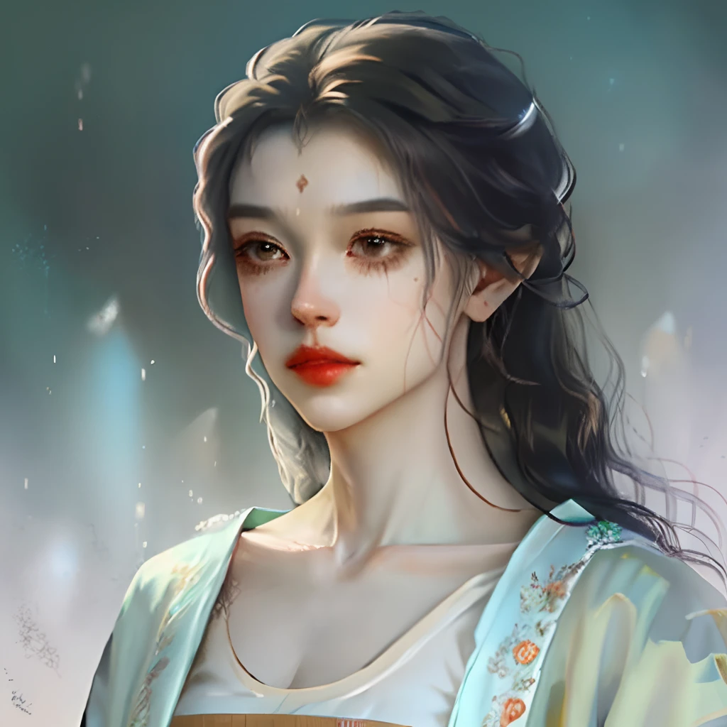A dark-haired girl,Meditate