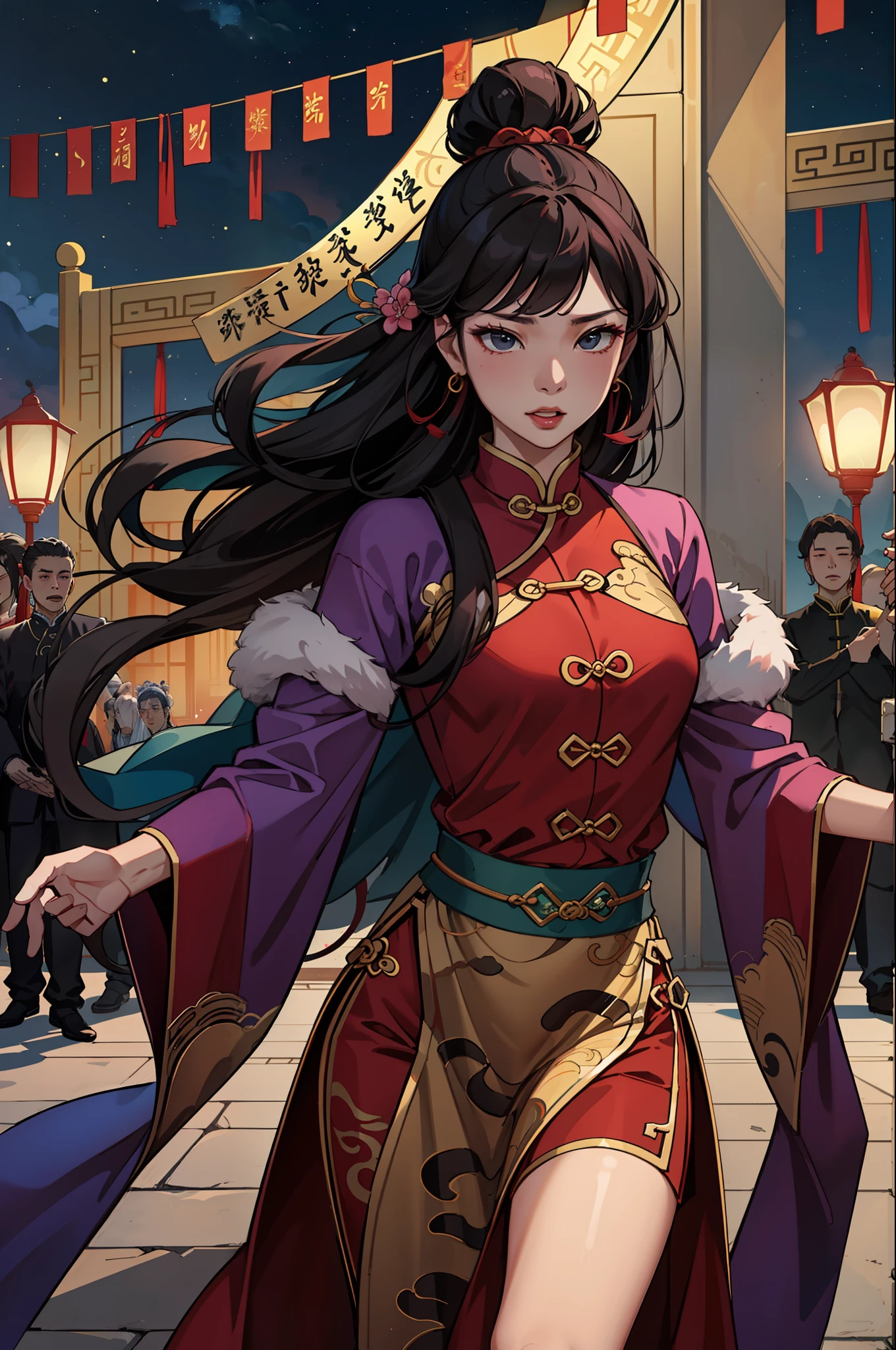 【Rifan Xingong sings and dances at night】When I just moved to the newly built Weiyang Palace next to Ding Tan,Xue Mu's idea was still relatively pure,Just let Mu Jianli, Mo Xuexin, Qin Wuye and others gather together。After all, they are leaders,Living in the Xingyue Sect for a long time is a bit unusual。The location of Dingtan is good,Between Jingshi and Lingzhou,Close to Jingshi,Not far from Lingzhou either,It's convenient for him to go anywhere。After moving in,The first to stay was Qin Wuye。She didn't want to live in Xingyue Mountain Gate for a long time,Just took this opportunity to move into Weiyang Palace with the night dance team,Plus the thirty-six guards that Xue Mu brought with him,Under the leadership of Zhuo Qingqing, the core chamberlain of this new palace was formed。It happened that Mu Jianli, Mo Xuexin and the others had not yet arrived at this time,Not long ago, the night that had just flown with Qin Wuye's sisters was still at the Xingyue Mountain Gate these days。Only Qin Wuye was present,It is conceivable that this witch will have a lot of fun。In Xue Mu's dormitory,That night came the lewd voice。The guards at the door looked out,It's all tongue-in-cheek。The night dance team collectively wore only light yarn,It's dancing。The dance is no longer the tall mountains and rivers that once went public,It was not that everyone had cooperated in the performance to Xue Mu to see it lightly and beautifully,Instead, he began to play the specialty of the Hehuan Sect through and through,is seducing Xue Mu。Everyone removed their coats,Only one piece of light yarn,Dancing and dancing。Light gauze can't block the spring light at all,Pink on the chest and black on the lower body,Looming。With the movement of raising the leg,All mysteries at a glance。With the unique exercises of the Hehuan Sect,The pink scent is diffused,Fragrant and pleasant,The girls all seemed to make seductive moans unconsciously,Eye waves。And Xue Mu was not purely watching the dance,This dance just