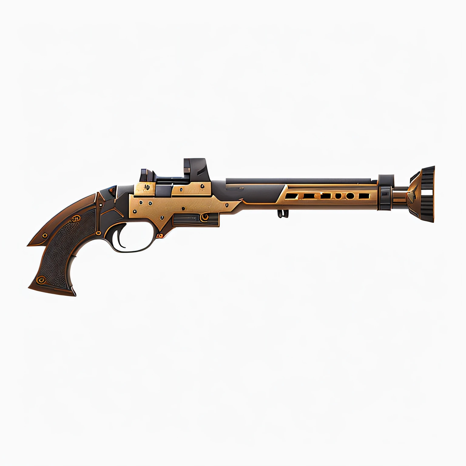 Flintlock guns,rifle, Weapon design,game assets, 2D gun model, rpg item, Detailed pistol trigger, fantasy weapon,Flattening,Simple style