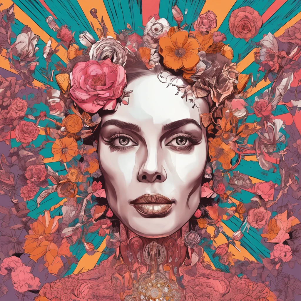 Perfect centering, A heart,gear wheel, Wearing a jacket,crystal vases,Rose flower, Wearing sunglasses, cheerfulness, Standing position, Abstract beauty, Centered, Looking at the camera, Facing the camera, nearing perfection, Dynamic, Highly detailed, smooth, Sharp focus, 8K, high definition resolution, illustration, Art by Carne Griffiths and Wadim Kashin, White background