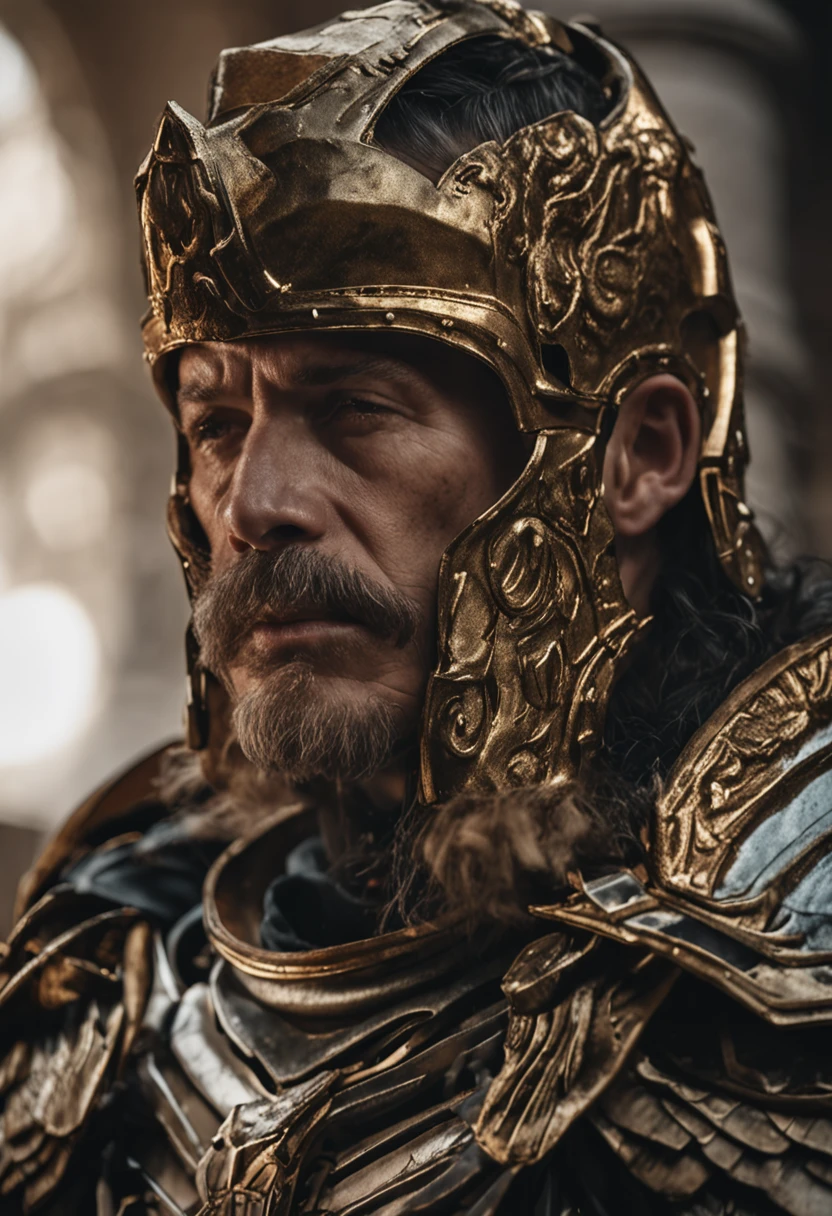 1 man,(sit astride),Masterpiece, Absurd, Award-winning photo, Extremely detailed, Amazing, masculine details, Extremely detailed eyes and face, author:Lee Jeffreys Nikon D850 Film Stock Photography 4 Kodak Portra 400 Camera F1.6 lens rich colors hyper realistic texture realistic lighting dramatic lighting unrealengine trend in artstation cinestill 800 tungsten, Young man, strong looking(( Archangel Warrior 1), large wings (1 Angel warrior big wings, cherubs in a gold armor and accessories, Golden wings, wearing AGF:1.1), (Redshift style:1.1), (Style, Realistic, photographed, professional, High contrast, 1boys, sit astride,Crotch view,expressive look, hdr, Highest quality, Sharp focus, looking at viewert, Facing the viewer, 8K, Blue eyes, Wearing (Male paladin_glam armor, armor decorated with jewels, paladin armor: 1.15), Final Fantasy XIV setting, ultra sharp resolution, Cinematic lighting, Sharp focus, (illustration: 1.1), Intricate,1 Archangel, Short-haired Catholic, wearing a robe and armor, sit astride,spread their legs,Golden, Silver, and broze, pondering over one with swords, Golden Hoop Stick, church in classical style, columns detail Corinthias poorly lit, hall bright lights, flashing lights,