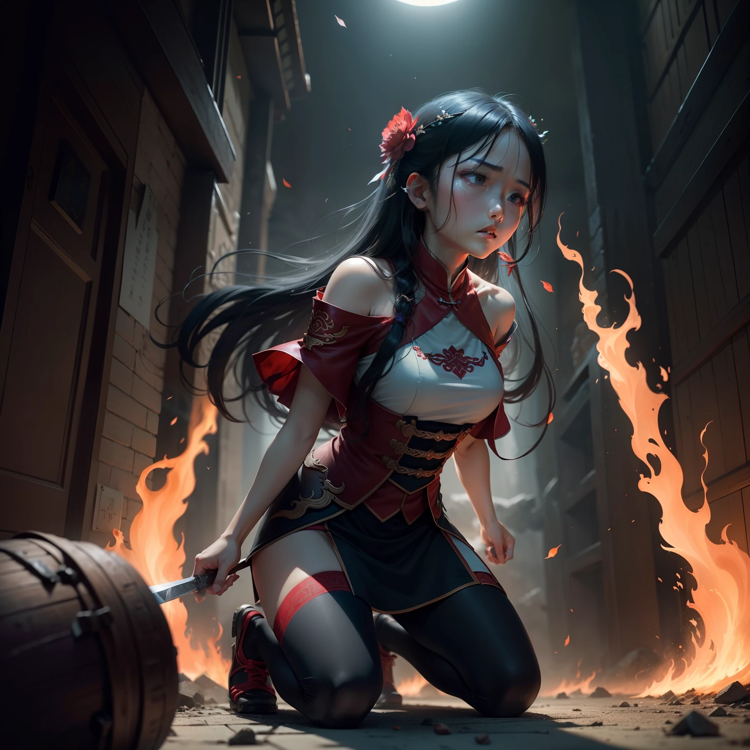 Look at the long knife on the ground。

　　Xu Qing, who was half-kneeling, felt a stronger sadness blocked in his throat，He almost wanted to wail。

　　Only to find that his throat had been burned through at this moment，The scars on the body have spread all over the body。

　　Deep into the bone marrow。

　　However, a long knife on the ground ignited the collapsed corridor，Stretches for 100 meters，Magnificent。

　　There is a scarlet wind in the air。

　　There is also the burnt smell of flame，It also smells like lemon。

　　Orange flame floating。

　　Fresh flesh grows from bone to bone，It was like a needle and thread that closed the wound on Xu Qing's body。

　　Many voices circled in Xu Qing's mind，It's like someone beating a drum like crazy。

　　Another crimson stream of flame was churning。

　　With those voices quiet。

　　Something magnificent and bloody crawled out of the abyss，Xu Qing seemed to hear that familiar voice again。

　　Although it is still a cold nature，But she was still holding her breath，Stared at him hard。

　　"Don't worry，tonight，I guarantee you！”

　　The dark door closes，The stream of burning fire spits out the blade，It's like arching the soil from magma deep underground。

　　The blade pierced the entire building，The jagged blade completely bloomed with an evil red light...