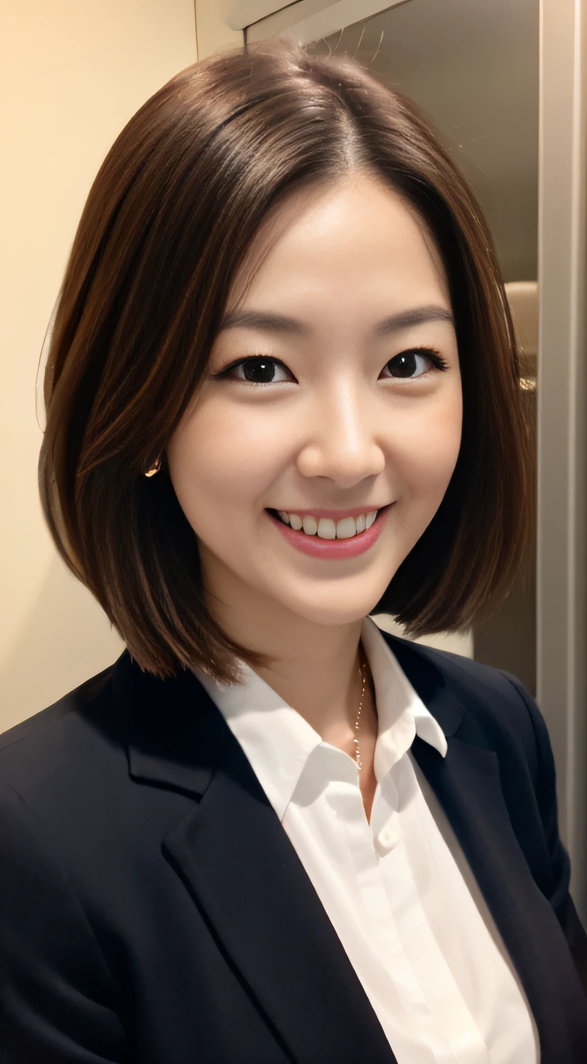 Woman in suit、a smile、Soft lighting、business