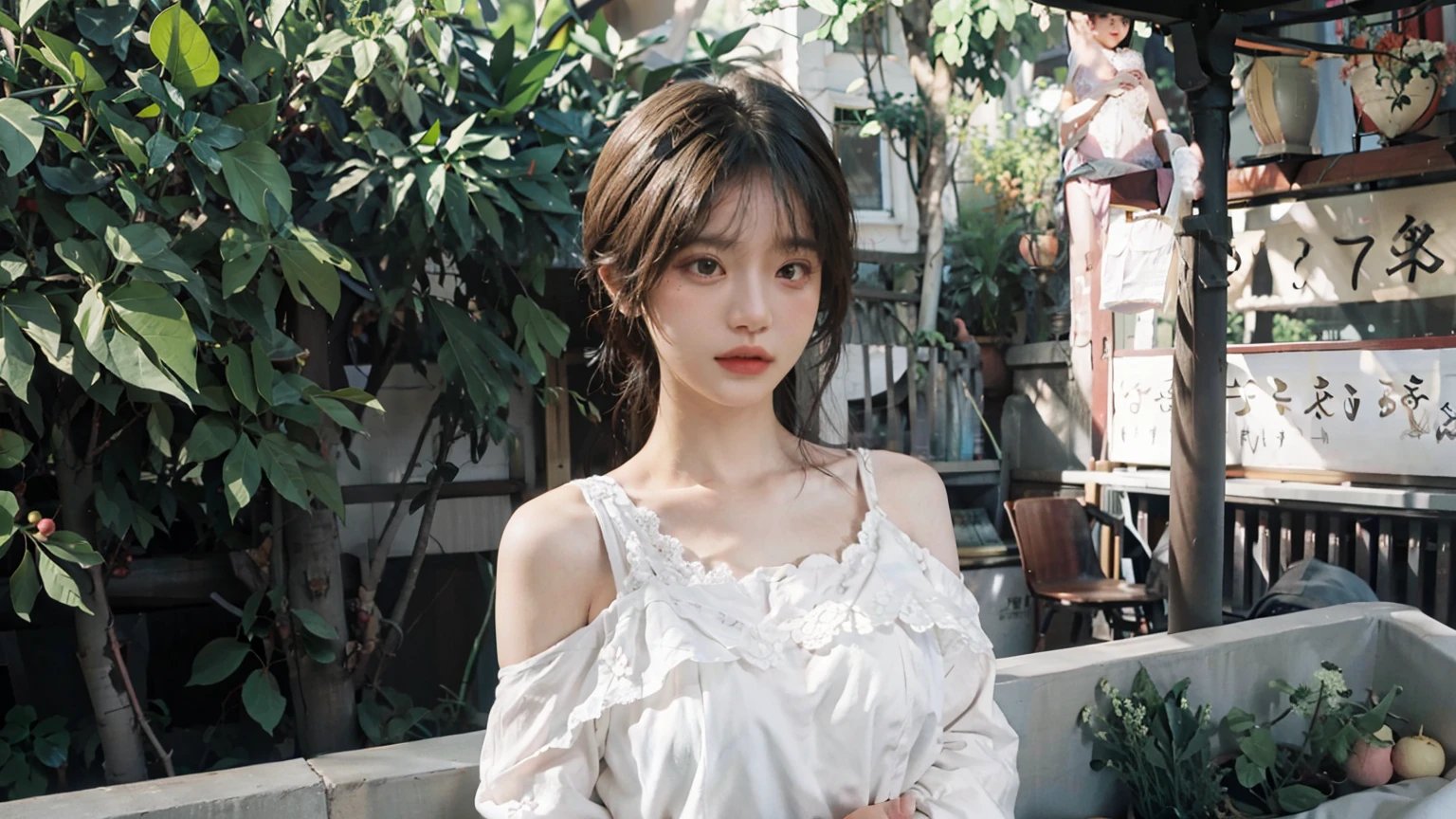 Lace,low chest,mideum breasts