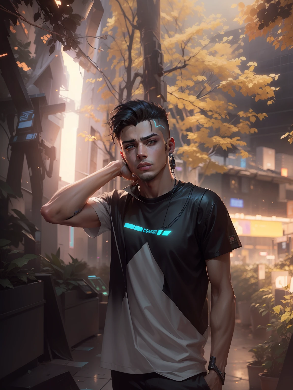 Change background cyberpunk handsome boy,realistic face,8k,ultra realistic,