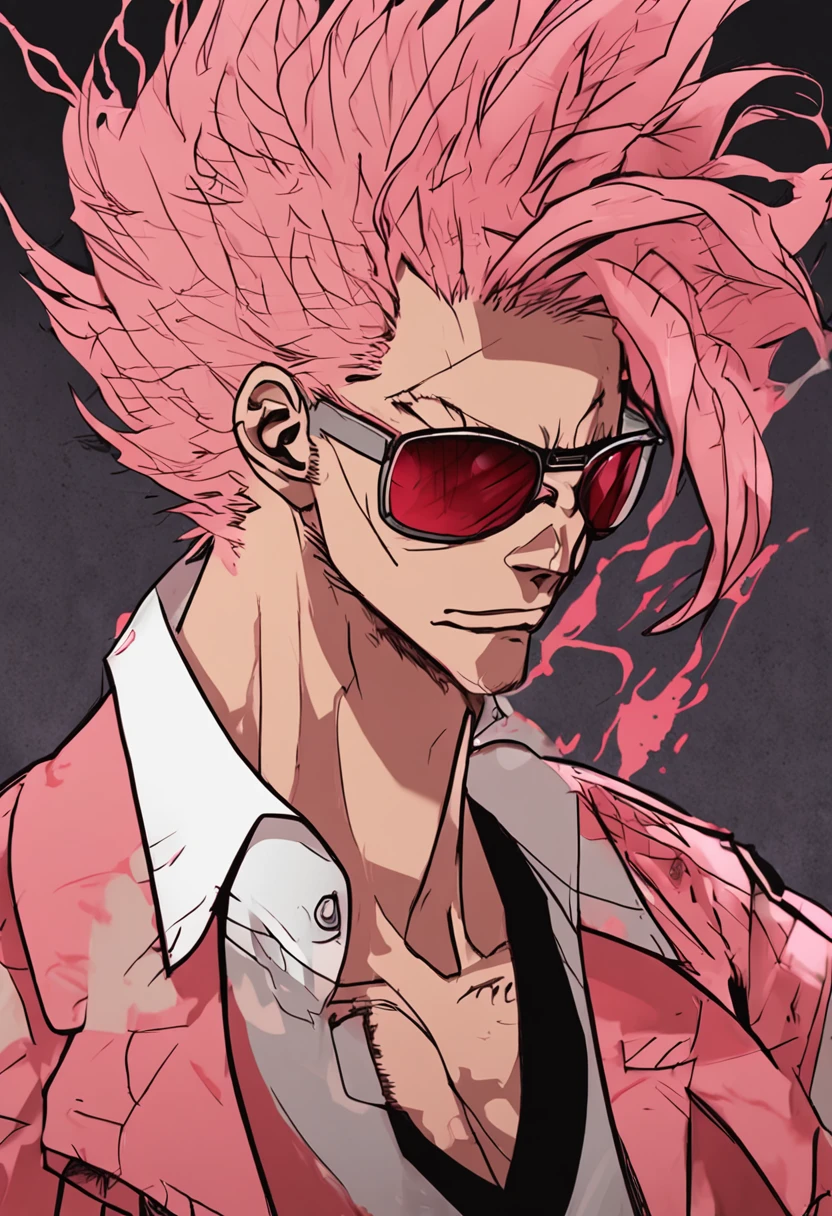AnimeOnepiece,Donquixote Doflamingo,Hiphop,Phisit Ruengsawat,sit,cool,cigarette, weardoflamingoglasses,badsmile,doflamingo,onepiece,badguy,darktone