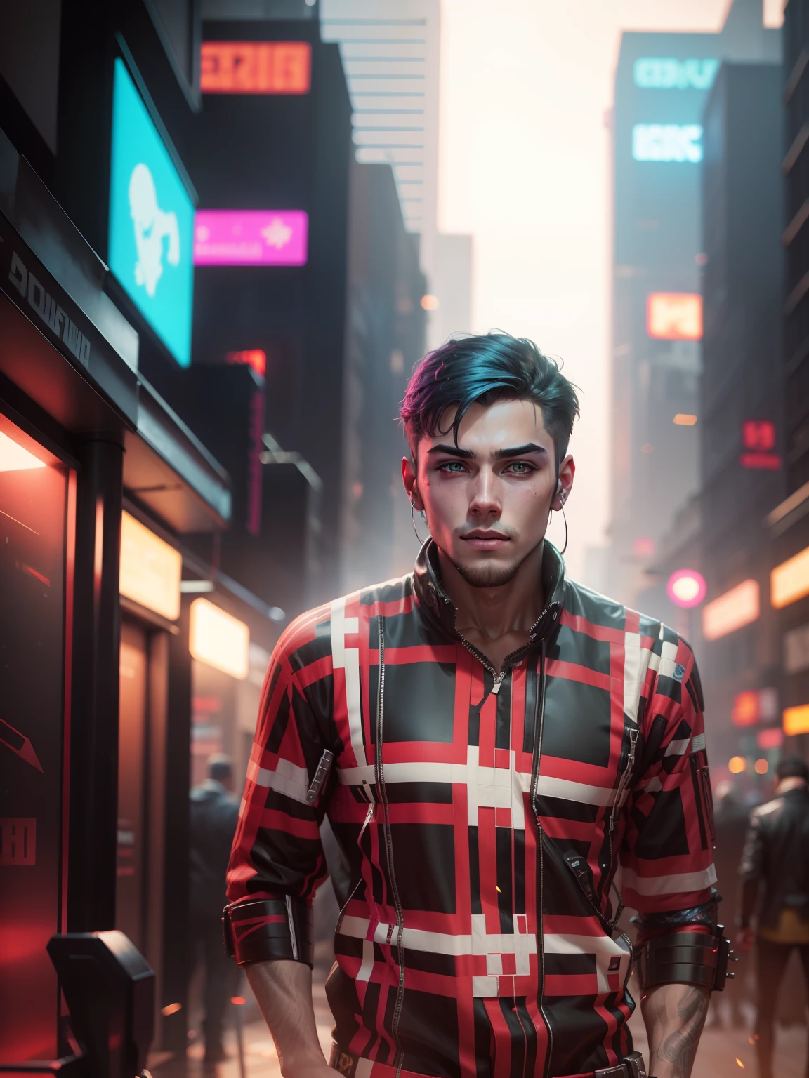 cyberpunk handsome boy,