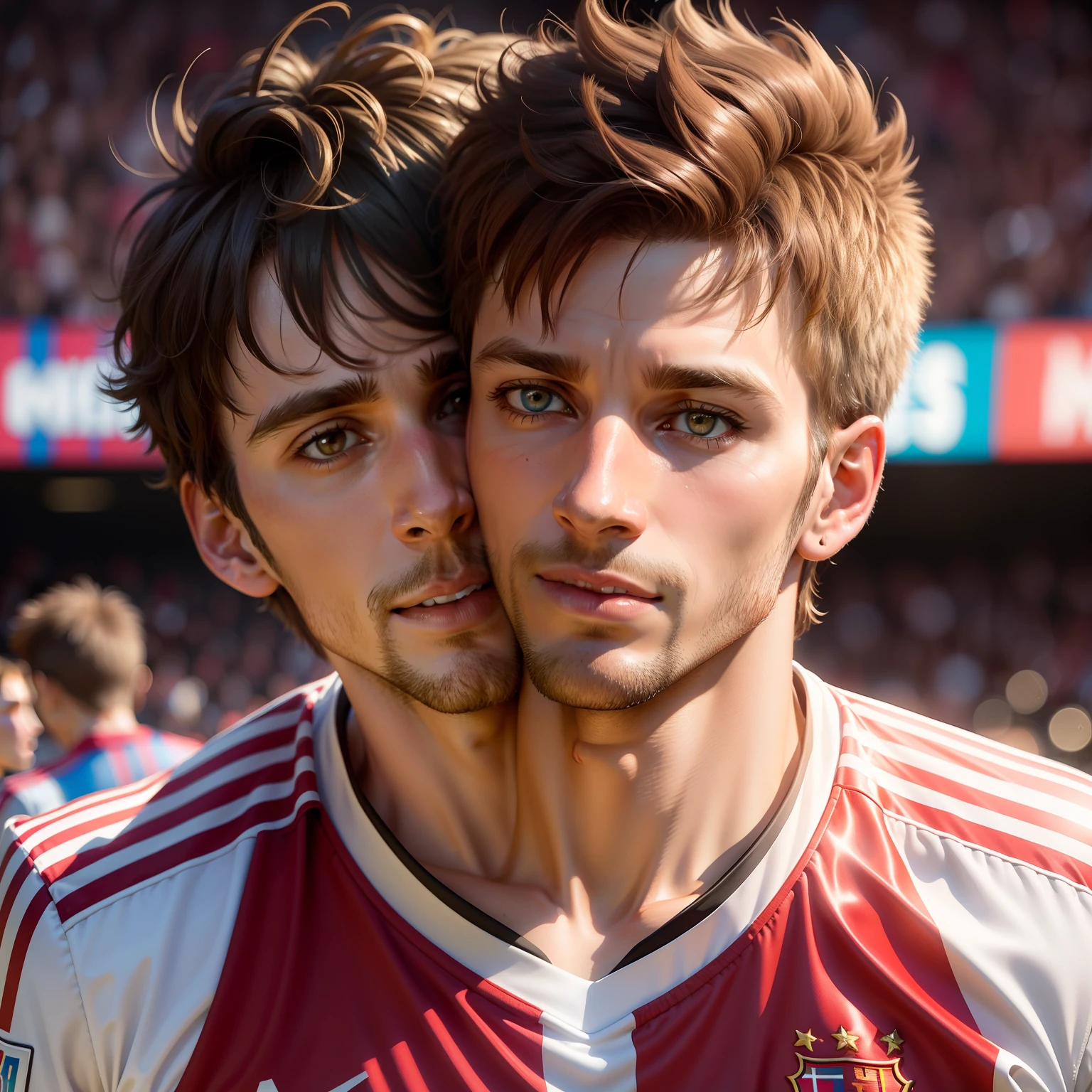 Thomas Müller kisses Messi