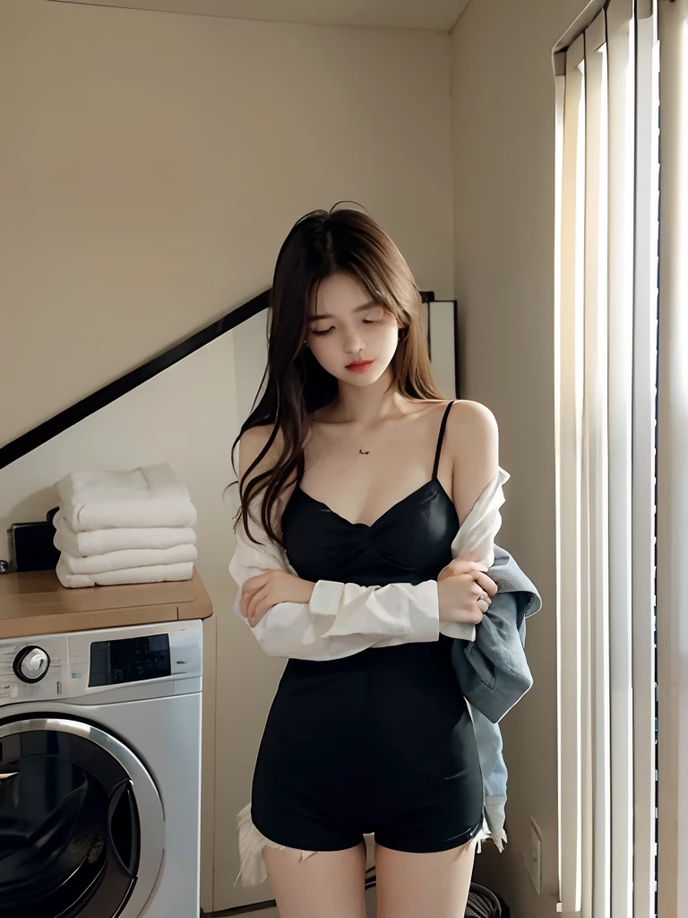 Best picture quality， tmasterpiece， 超高分辨率， （Fidelity：1.4）， photore， 1 rapariga，[（grieves）]，white  shirt， Dimly lit， darkly， be desperate， pitying， cute little， cinematic ligh， Tears， tear drop， （torn laundry：1.5）， （wetclothes：1.4）， bared  chest， Real rain， Wet hair,..
