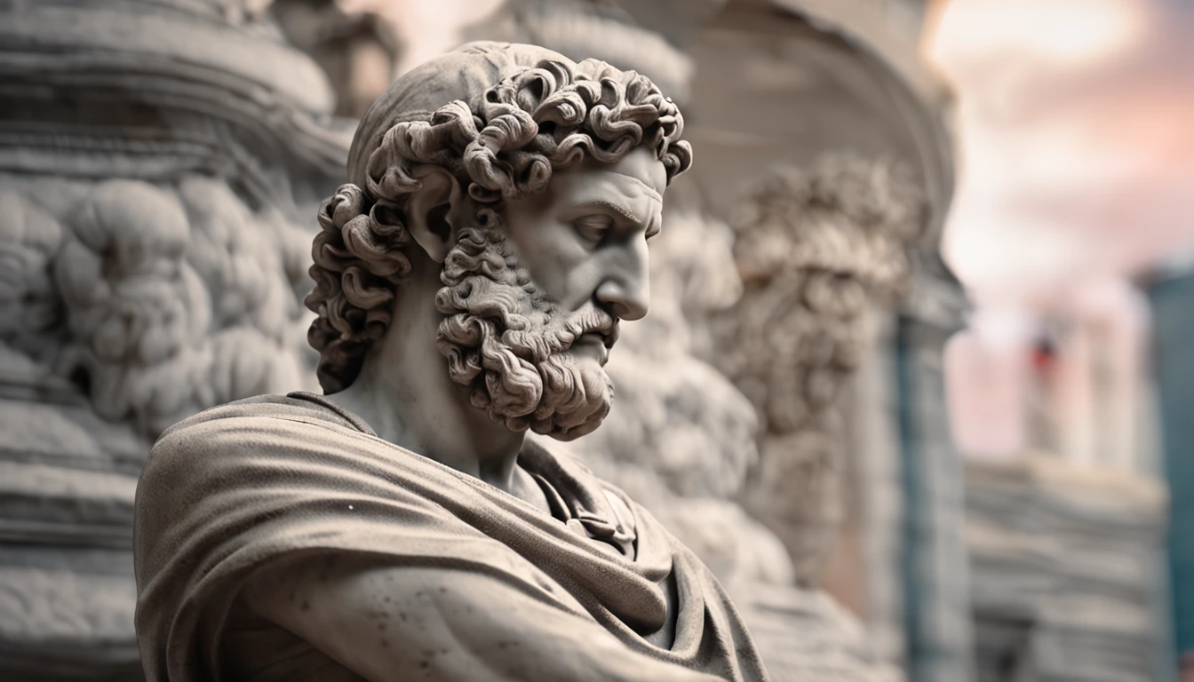 Stoic statue, cinza, antiga