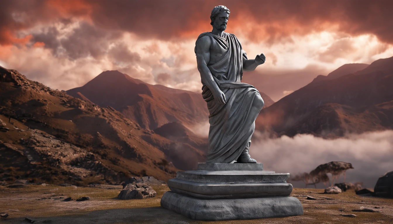 Stoic statue, cinza, antiga