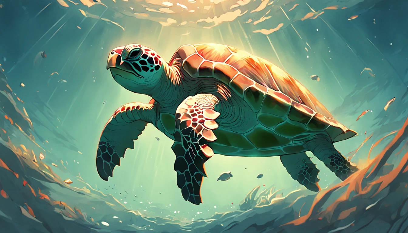 card frame sea turtle Irridescent color colourfull designs