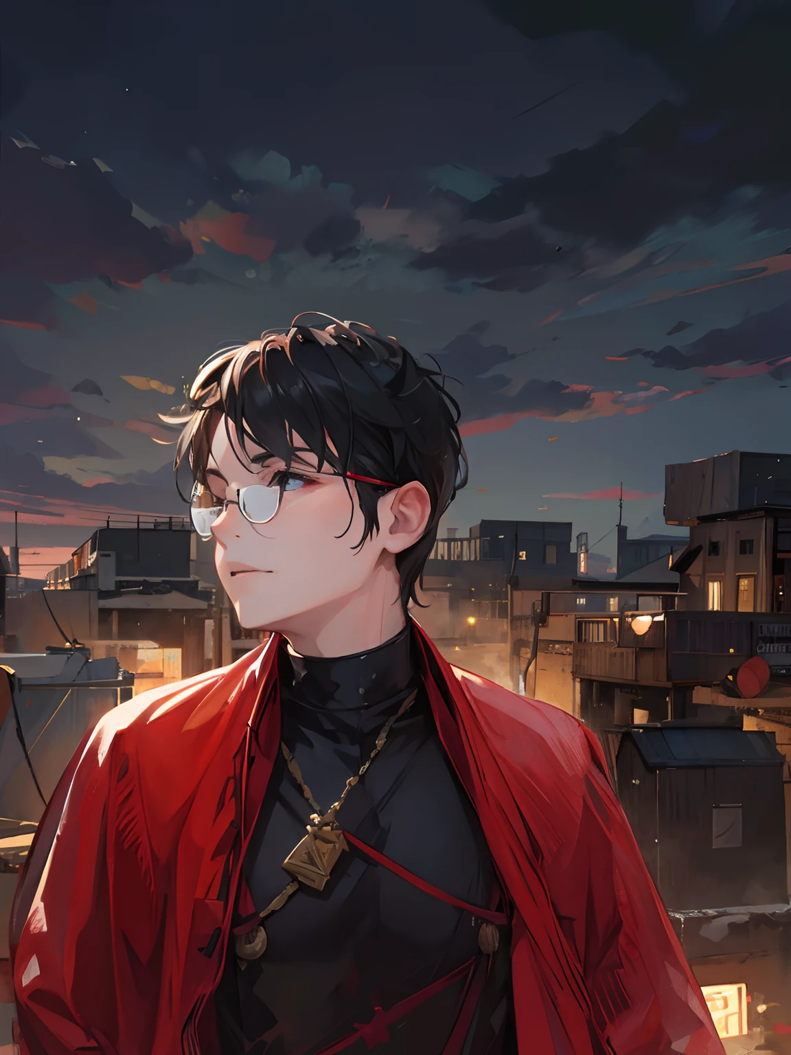 Religious background ,remove glasses