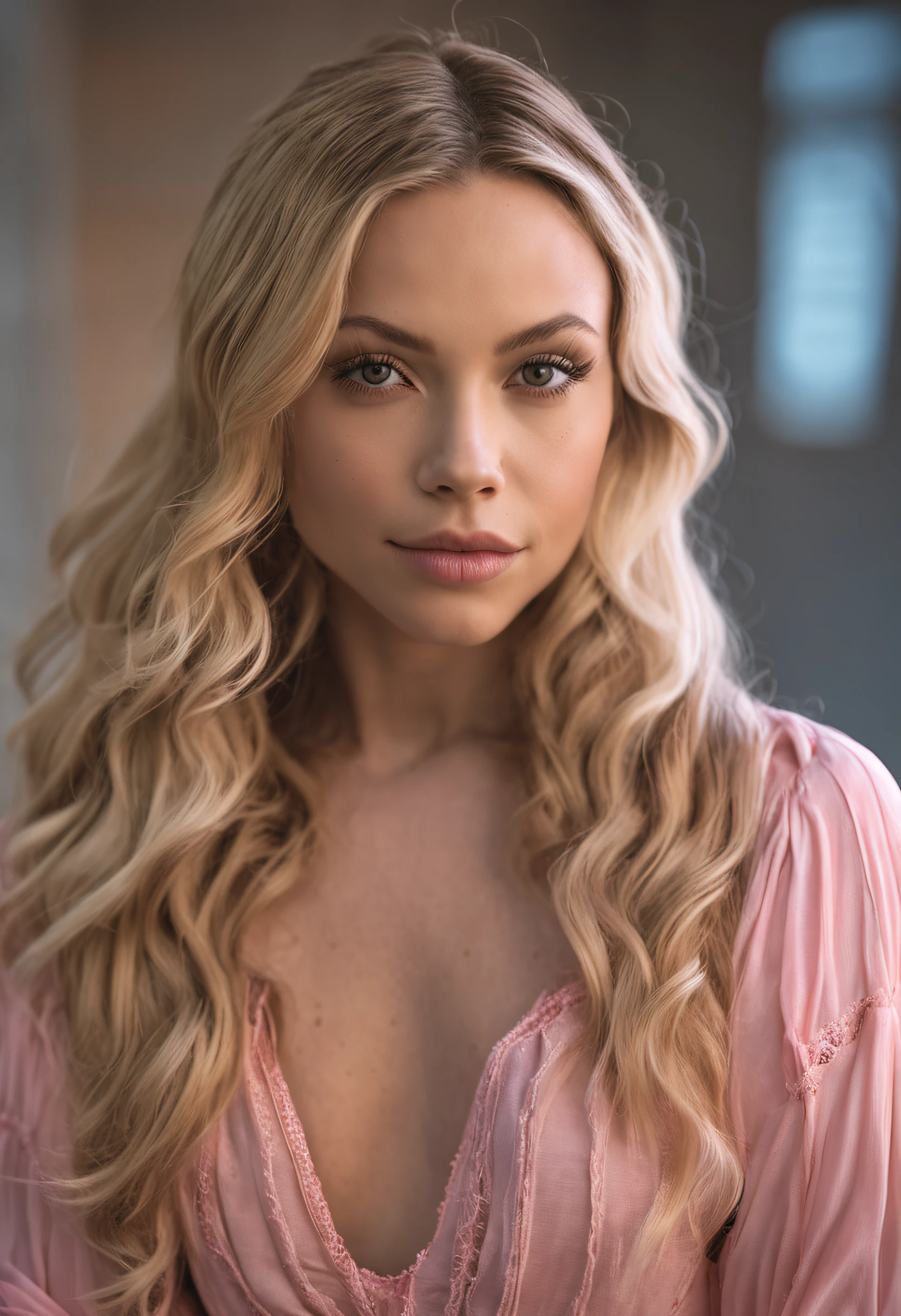 araffed woman with long blonde hair and a pink dress, portrait sophie mudd, blonde hair and large eyes, brunette with dyed blonde hair, kailee mandel, sydney sweeney, long blonde hair and large eyes, ellie victoria gale, portrait of vanessa morgan, pokimane, taken in the early 2020s, 18 years old