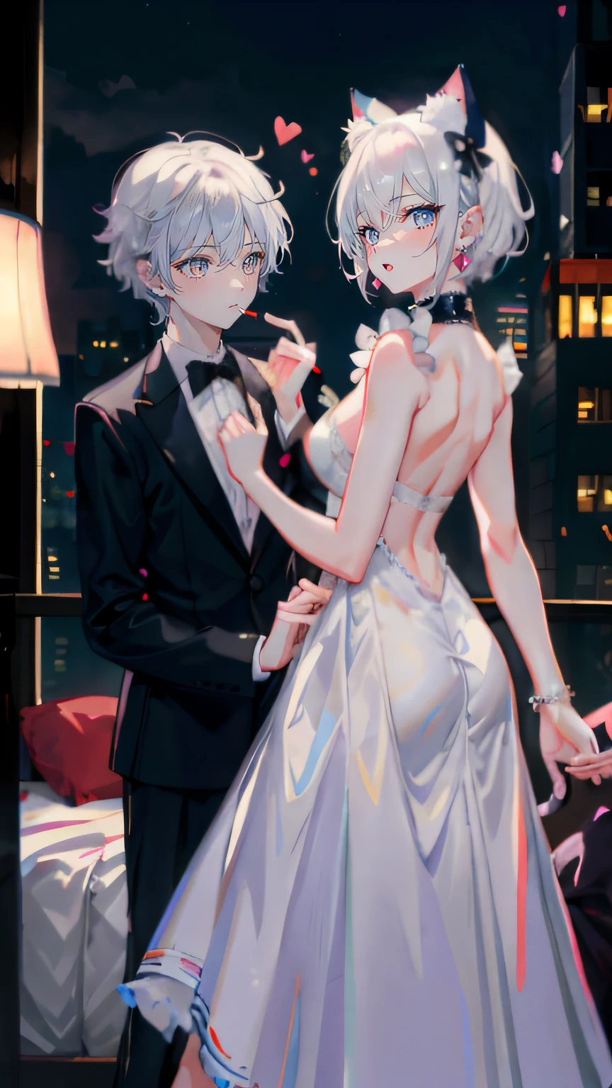 (1boy and 1girl), (cat ears on boy and girl)