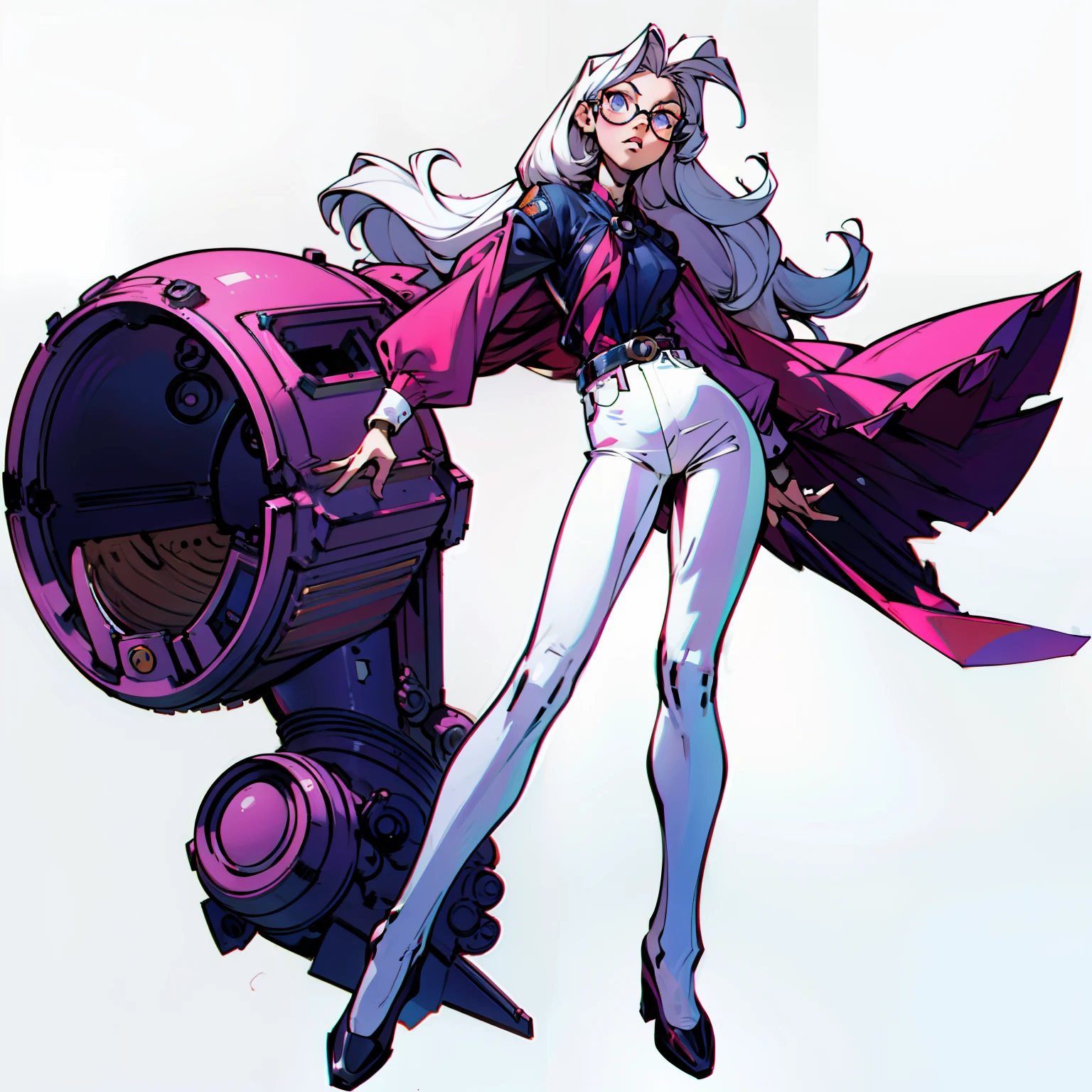 masutepiece, Best Quality, Full body shot, No background, White background
, Banker, Female, game, Glasses, ((No background)), ((white background)), long hair, sexy lady, gun