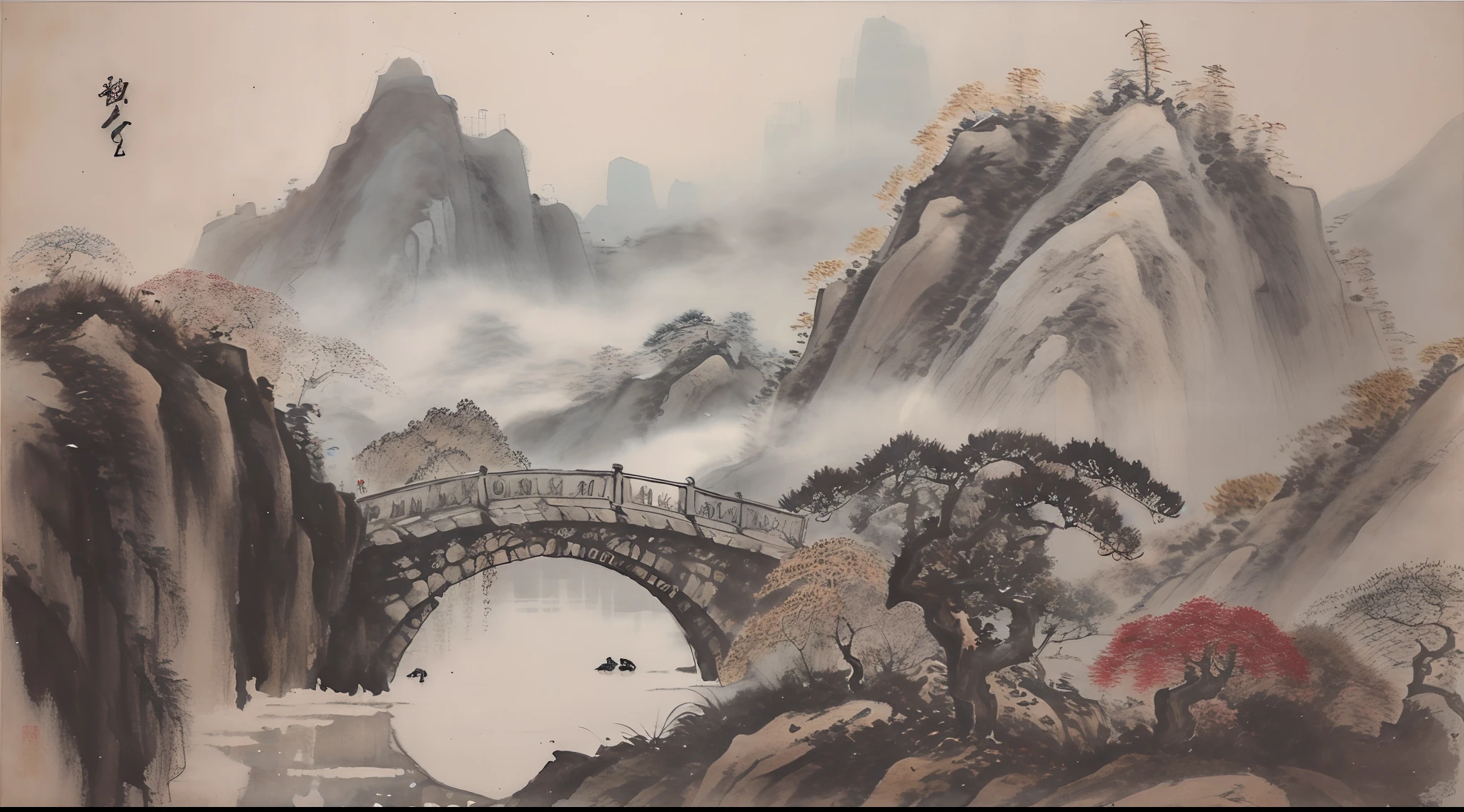 The artistic conception of ancient poetry integrates a variety of elements and the scene is atmospheric