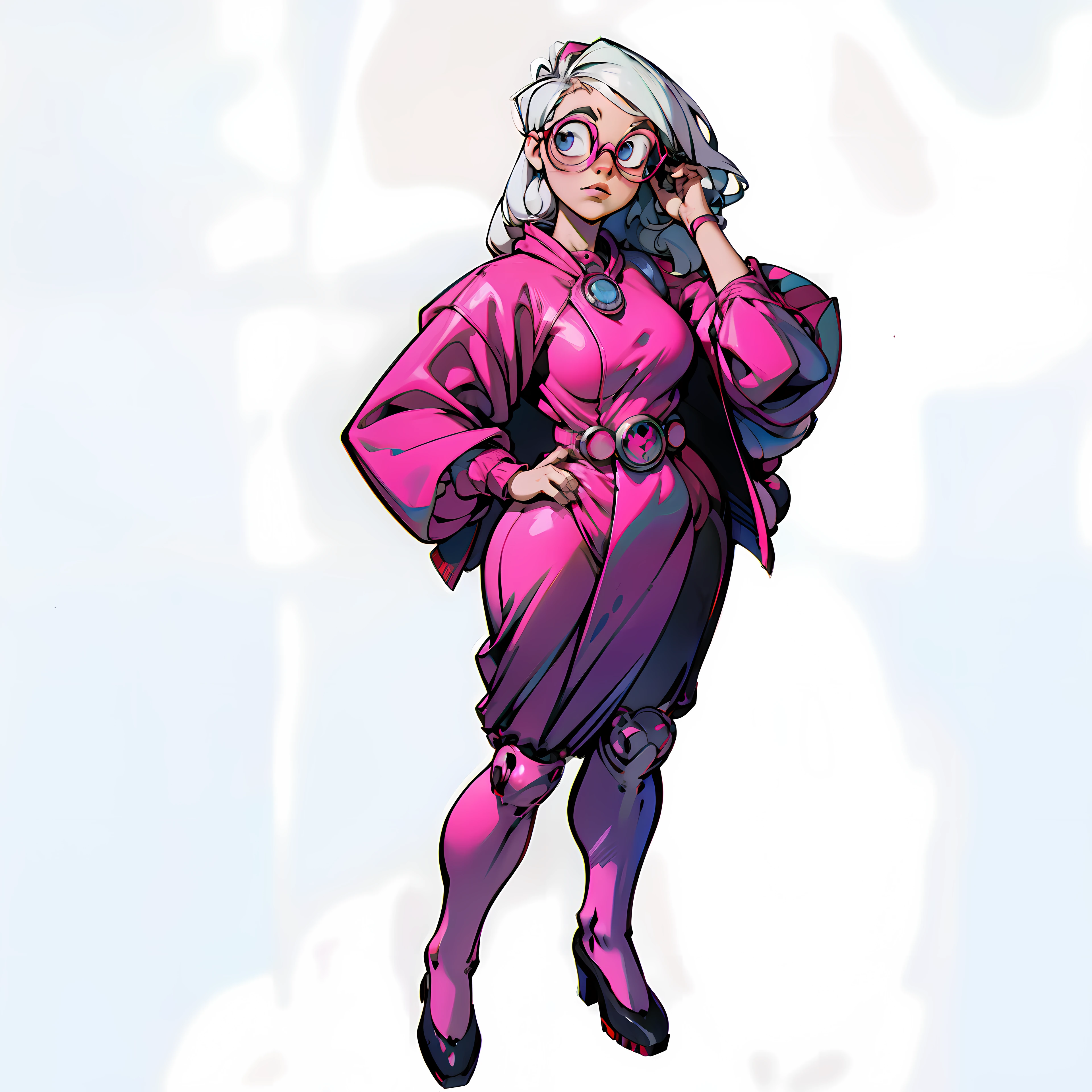masutepiece, Best Quality, Full body shot, No background, White background
, Banker, Female, game, Glasses, ((No background)), ((white background)), long hair, fat lady