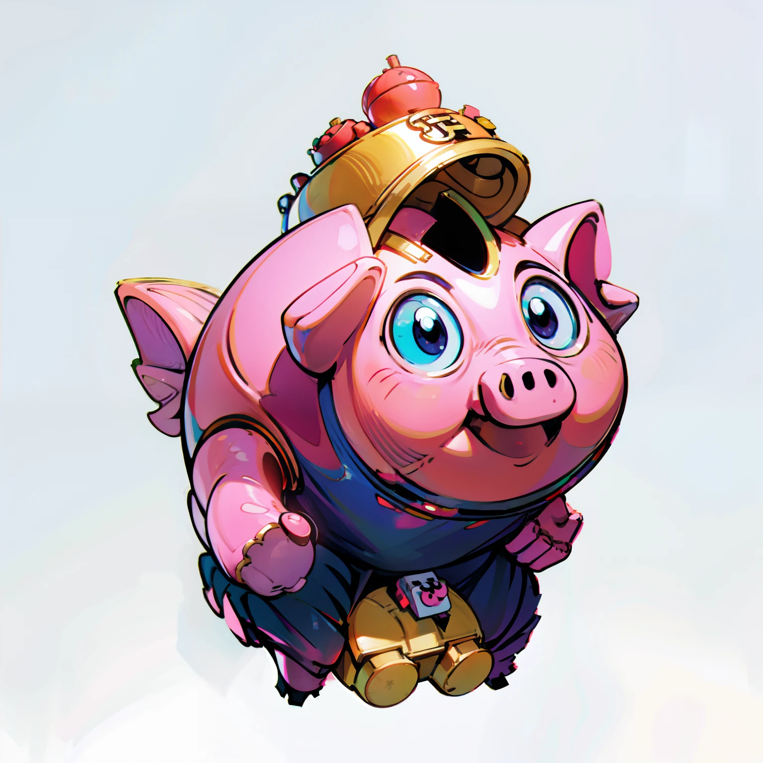 masutepiece, Best Quality, Full body shot, No background, White background
, piggy bank
