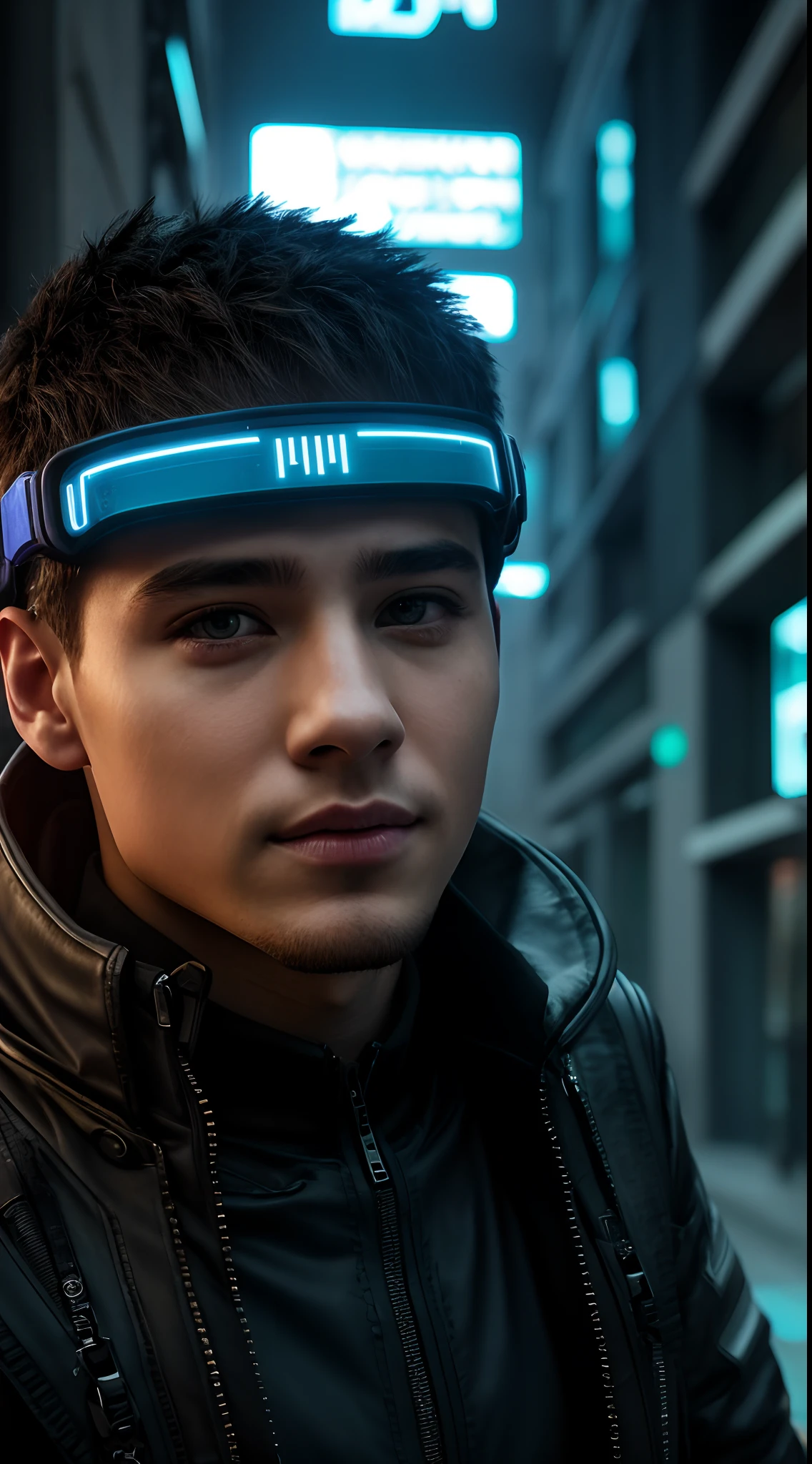 Change background cyberpunk boy realistic face ultra hd