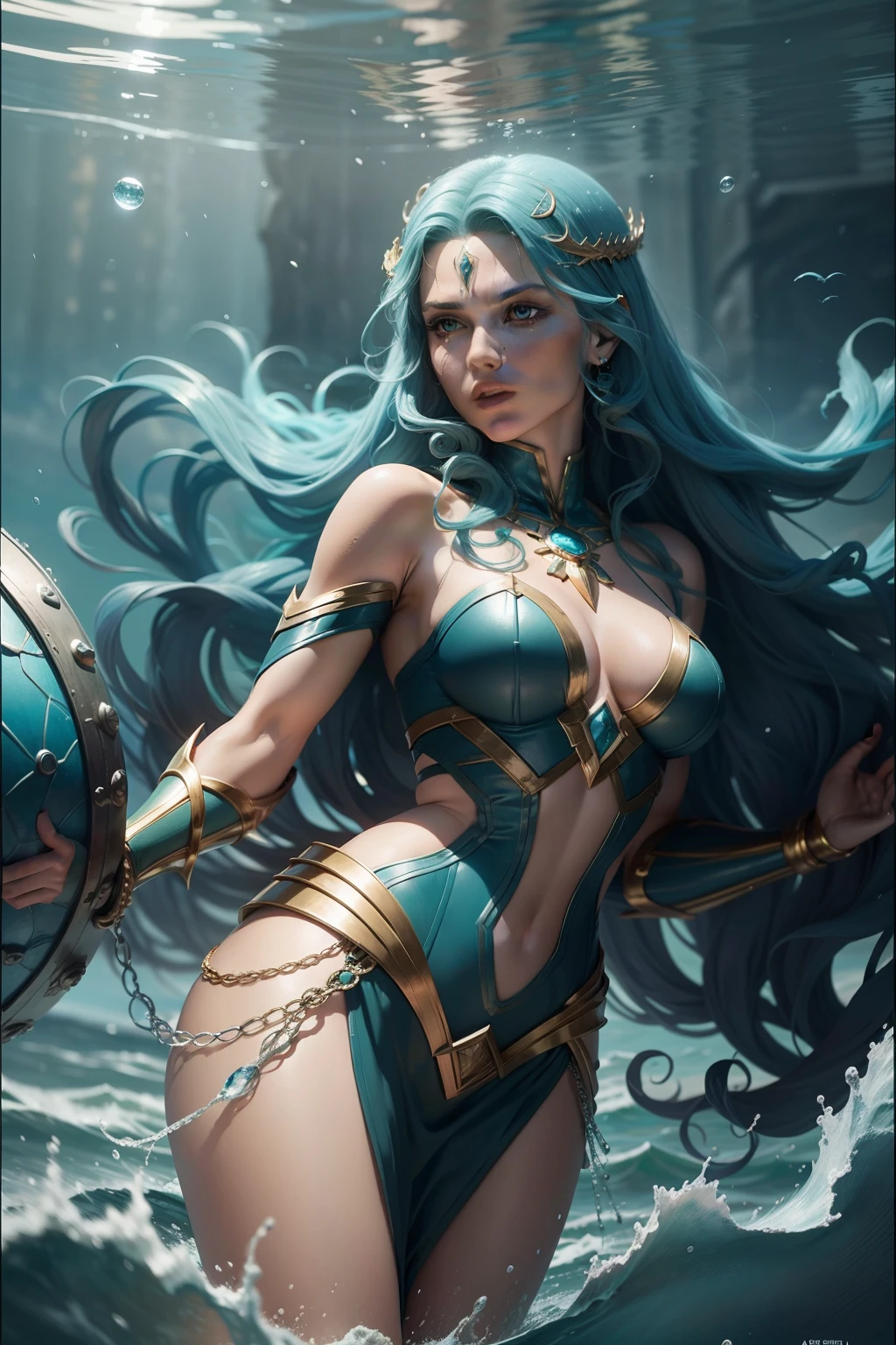 Mera is a DC Comics character known as the Queen of Xebel and wife of Aquaman. She is an Atlantean with the ability to manipulate water, allowing her to create aquatic constructs and control sea currents. Her personality is marked by her determination and loyalty to Aquaman and his people. Mera is often involved in events in DC's aquatic universe, fighting alongside her husband to protect Atlantis and the seas. Her story spans from seeking justice to ruling Xebel, bringing depth to DC's undersea mythology.