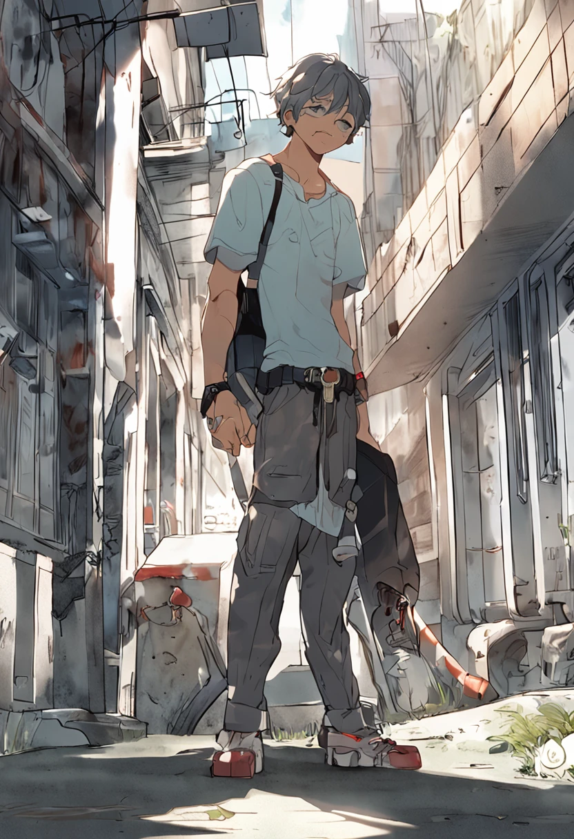 (1 Adult male),A high resolution, Sharp focus, Pixiv masterpiece, ((Complicated details)), highly detailed, natsuki_subaru, 1 man,perfect male figure,Urine on the trouser leg, Nervously bow your head,is shy,embarressed,exhilarated,is shocked,panicking,worry,A pool of urine formed around him,Very eager to pee,Unbearable,Wet yourself,Urine discharge,full bodyesbian,sit astride,Tired,decadent, blue color eyes(eyes glowing), Black hair short hair,Blue plaid shirt,Wear a tie,Wear a belt,trousers,perspire,Drenched,Get wet,pissing,urine flows down the pants,look from down