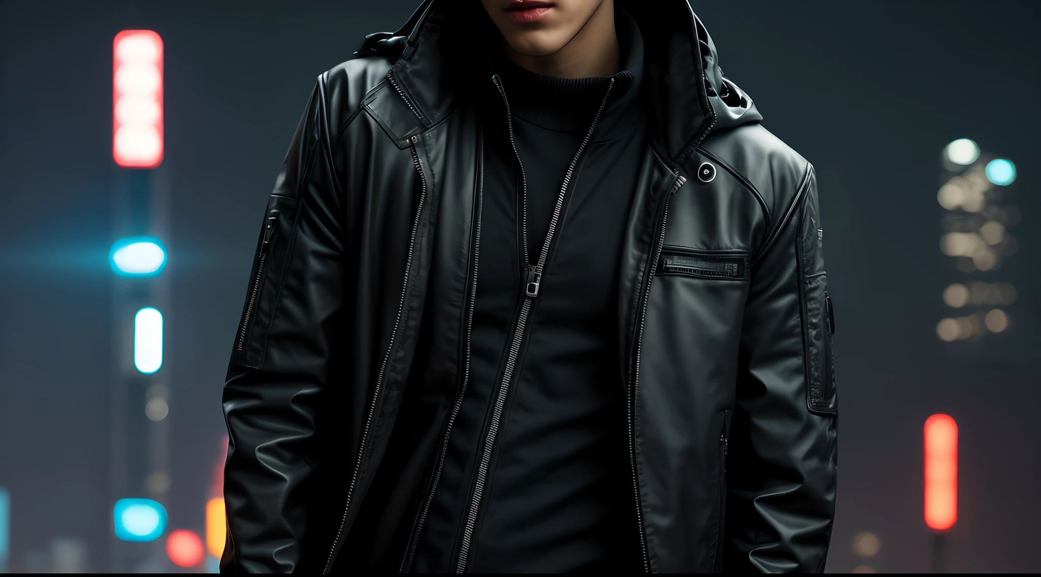 Change background cyberpunk boy realistic face ultra hd